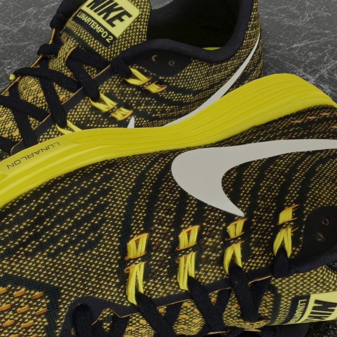 NIKE LUNAR TEMPO 2 3D SHOES - YELLOW Low-poly 3D model_8