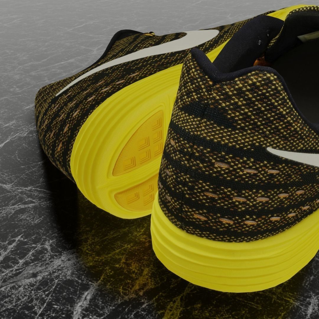 NIKE LUNAR TEMPO 2 3D SHOES - YELLOW Low-poly 3D model_10