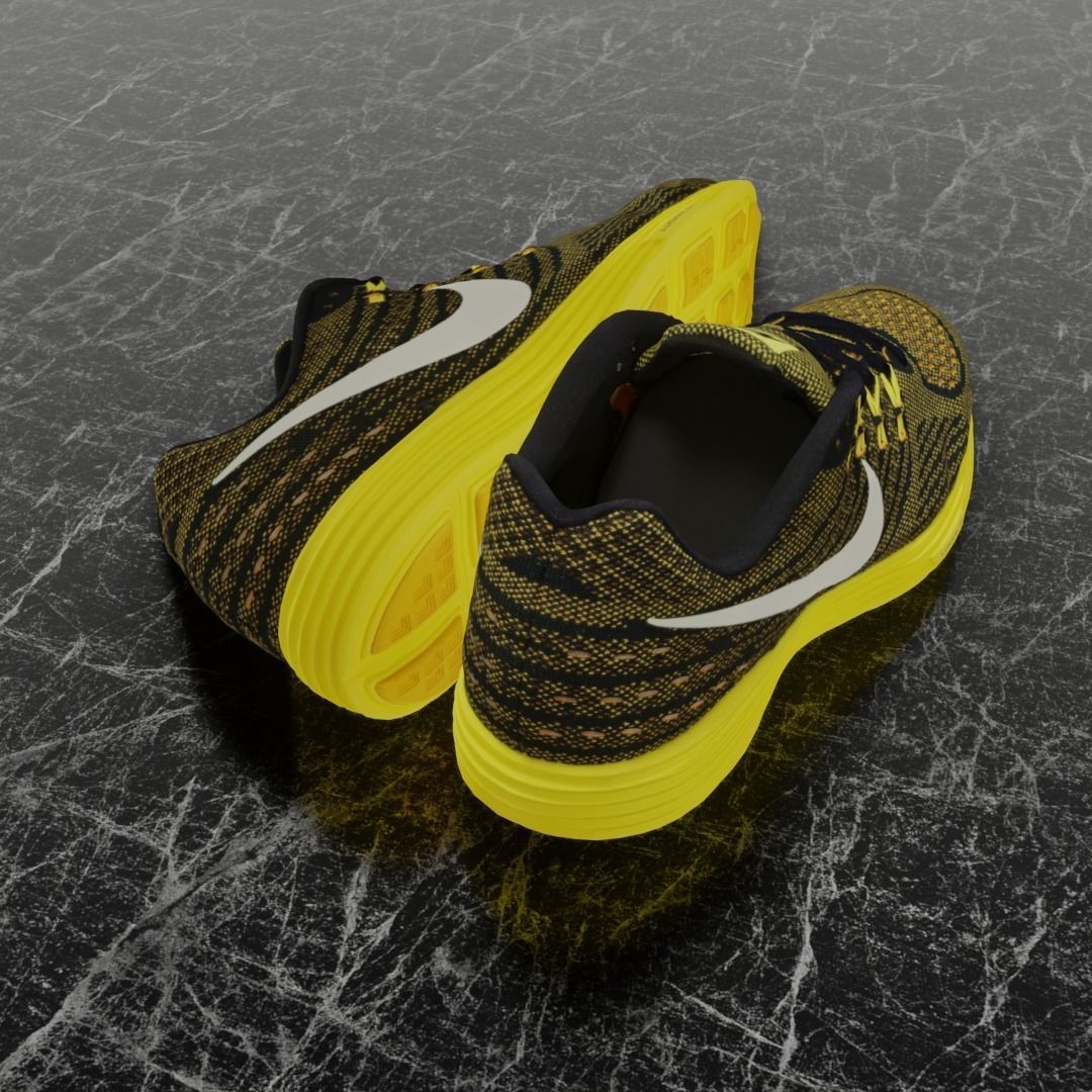 NIKE LUNAR TEMPO 2 3D SHOES - YELLOW Low-poly 3D model_5