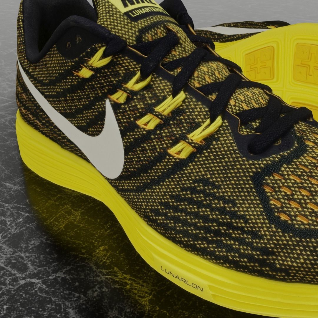 NIKE LUNAR TEMPO 2 3D SHOES - YELLOW Low-poly 3D model_9