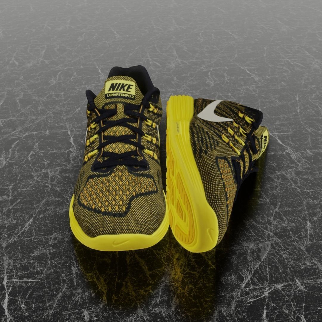 NIKE LUNAR TEMPO 2 3D SHOES - YELLOW Low-poly 3D model_2