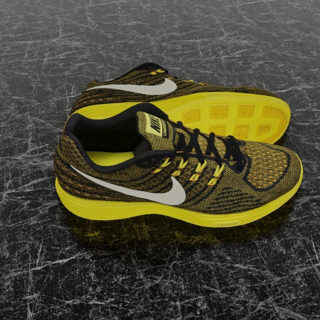 NIKE LUNAR TEMPO 2 3D SHOES - YELLOW Low-poly 3D model_4