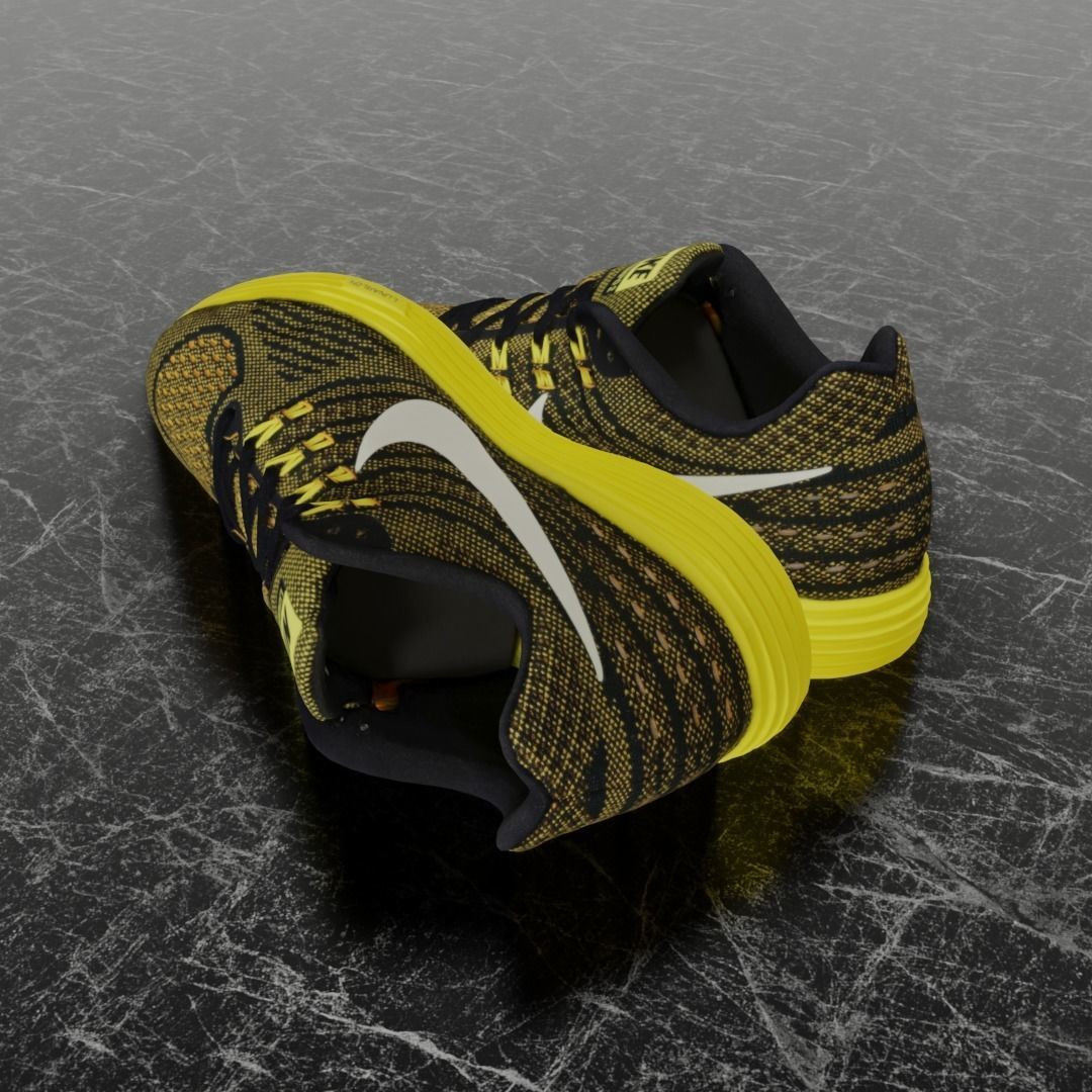 NIKE LUNAR TEMPO 2 3D SHOES - YELLOW Low-poly 3D model_6