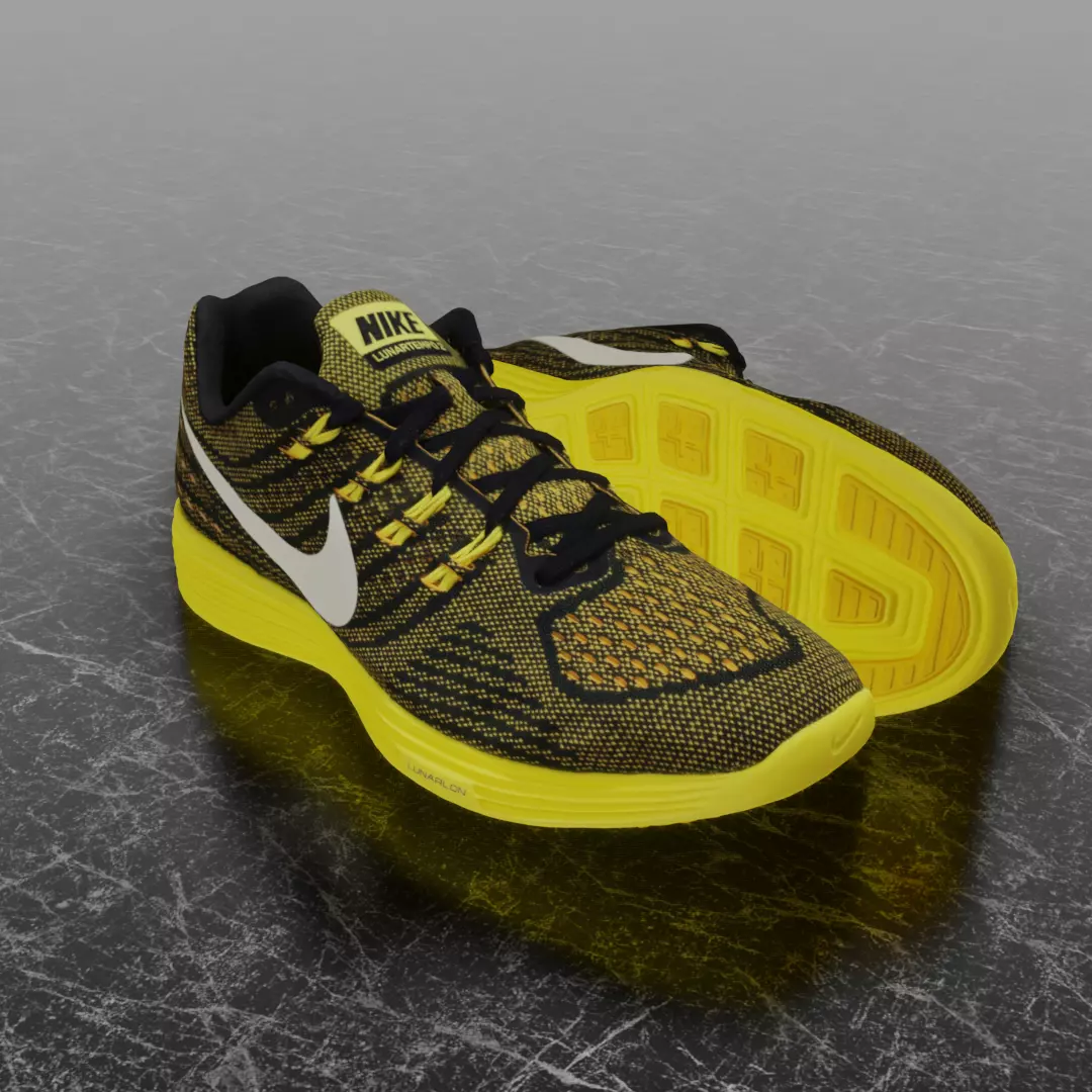 NIKE LUNAR TEMPO 2 3D SHOES - YELLOW Low-poly 3D model_0