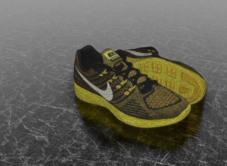 NIKE LUNAR TEMPO 2 3D SHOES - YELLOW Low-poly 3D model_11
