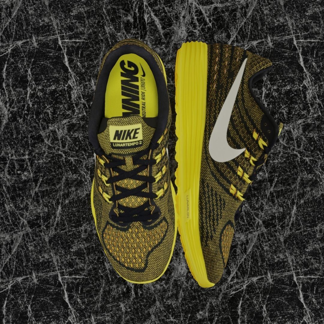 NIKE LUNAR TEMPO 2 3D SHOES - YELLOW Low-poly 3D model_3