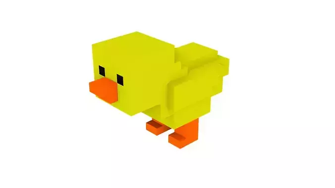 CHICK VOXEL ANIMAL Free low-poly 3D model