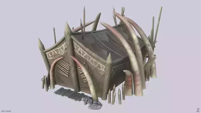 Orc house Low-poly 3D model