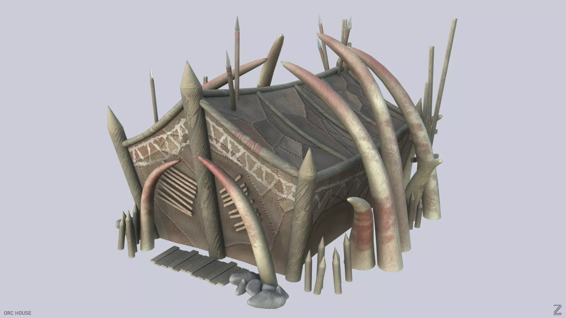 Orc house Low-poly 3D model