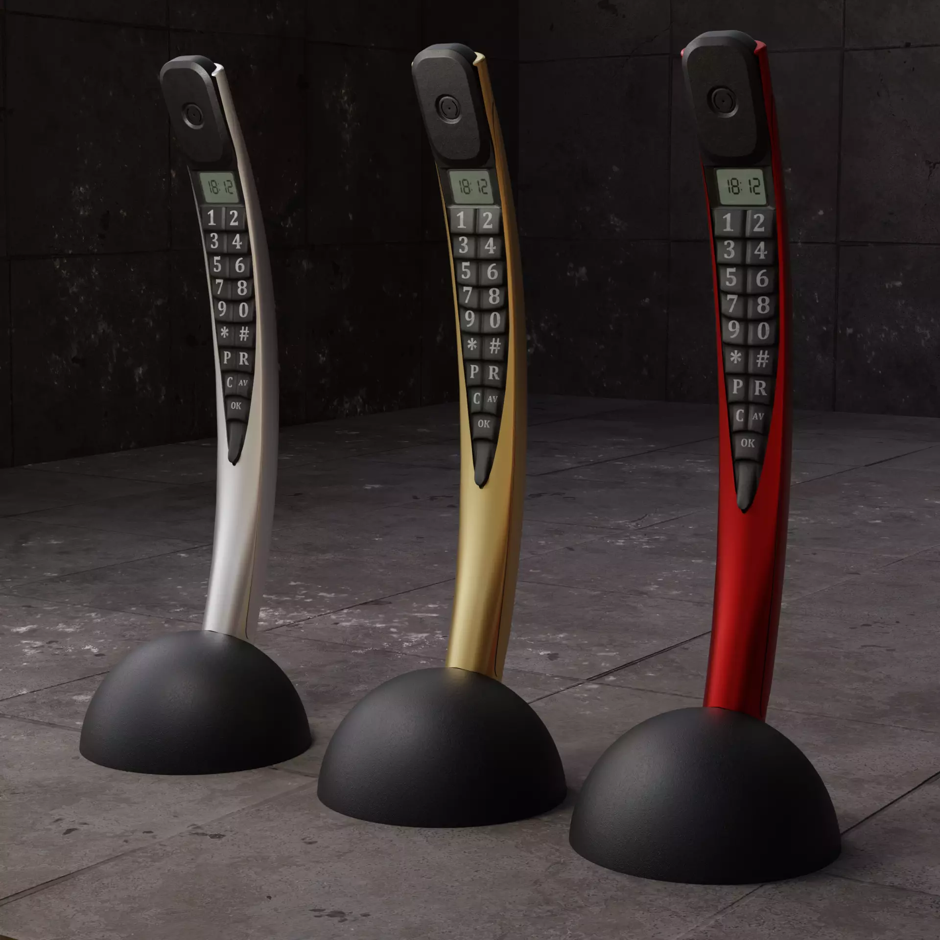 BeoCom 2 Skyscraper Phone Medium Poly 4K textures 3D model