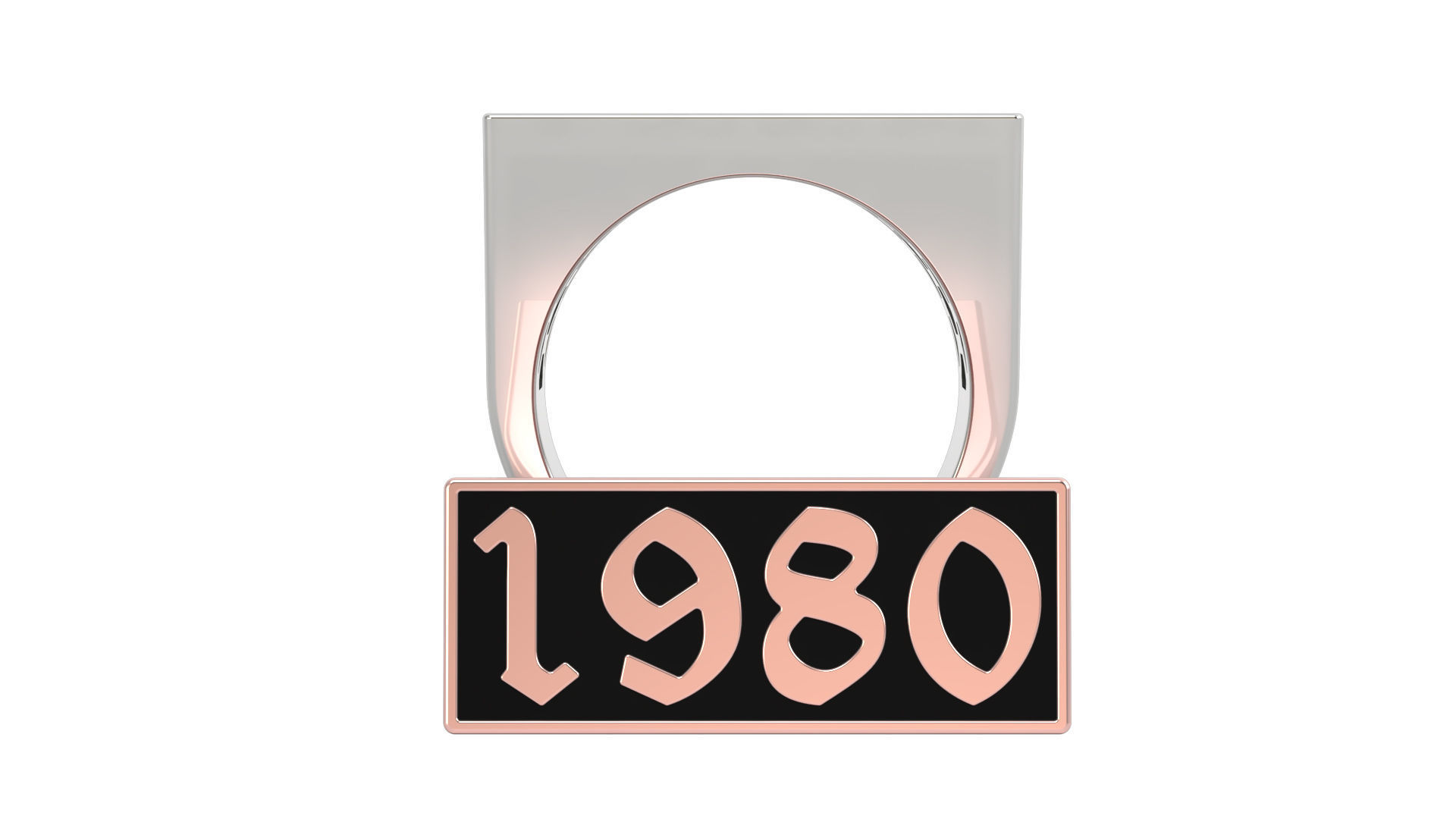1980 Ring Set with and without gallery Size 5 - 9 US 3D print model_5