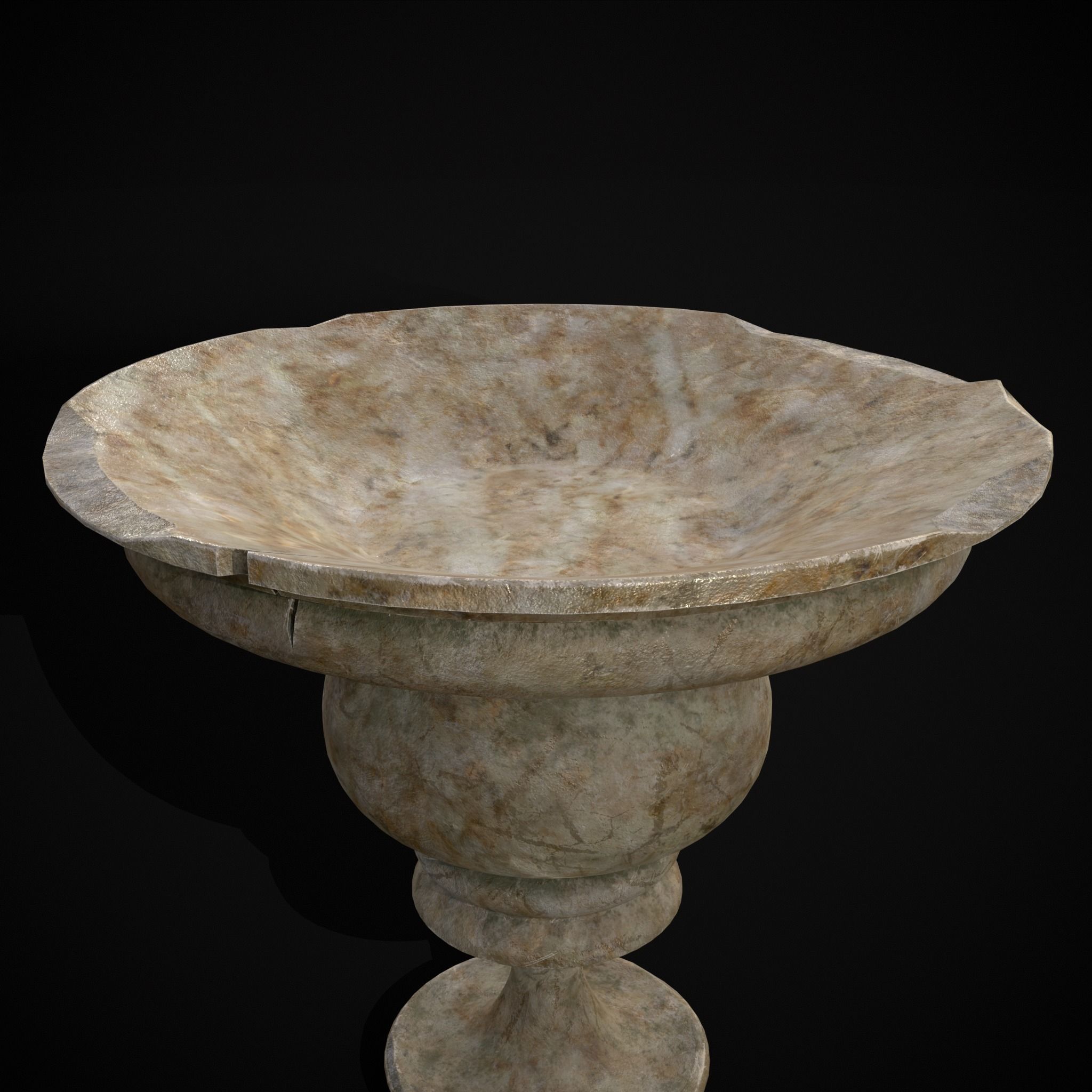 Garden Cracked Planter Low-poly 3D model_15