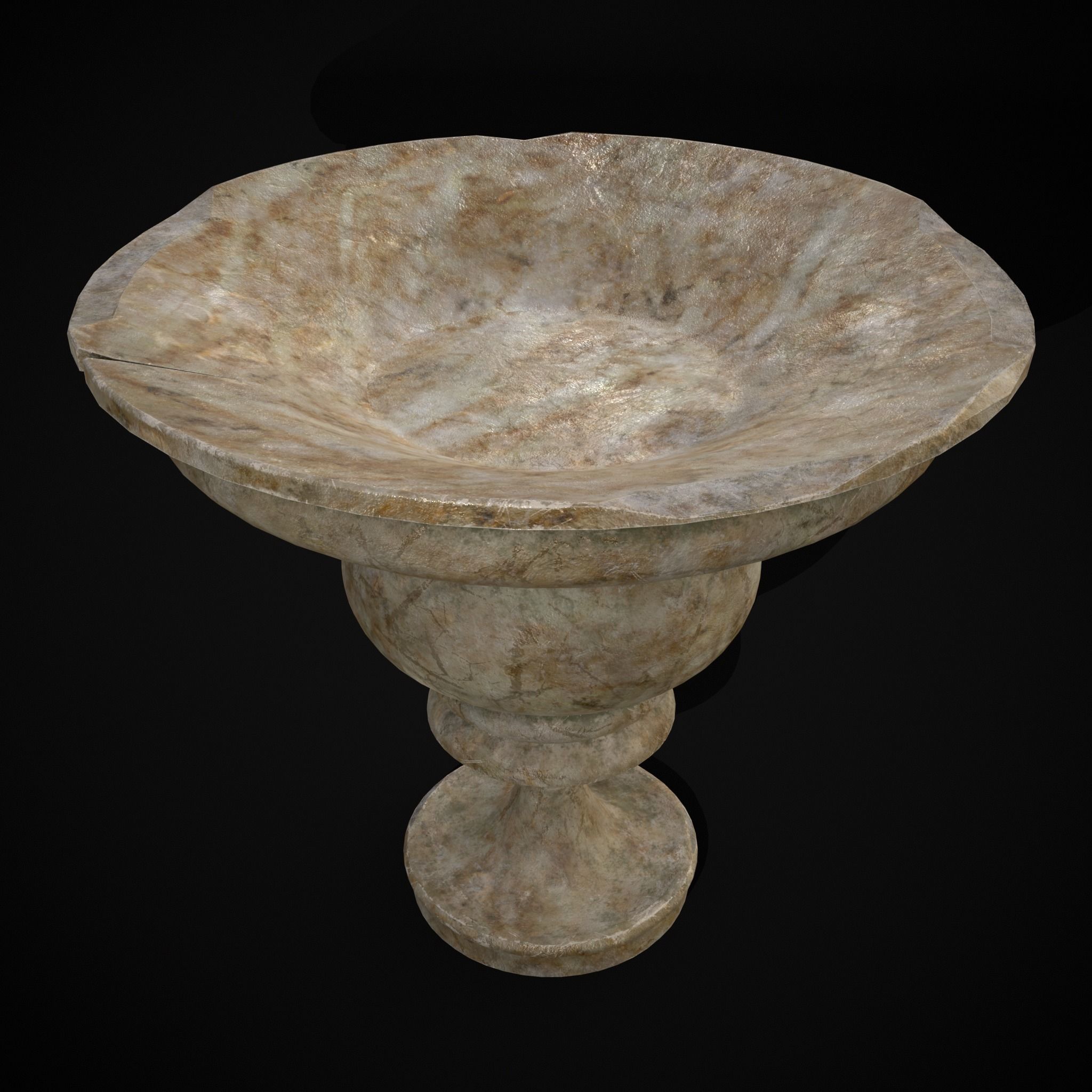 Garden Cracked Planter Low-poly 3D model_3