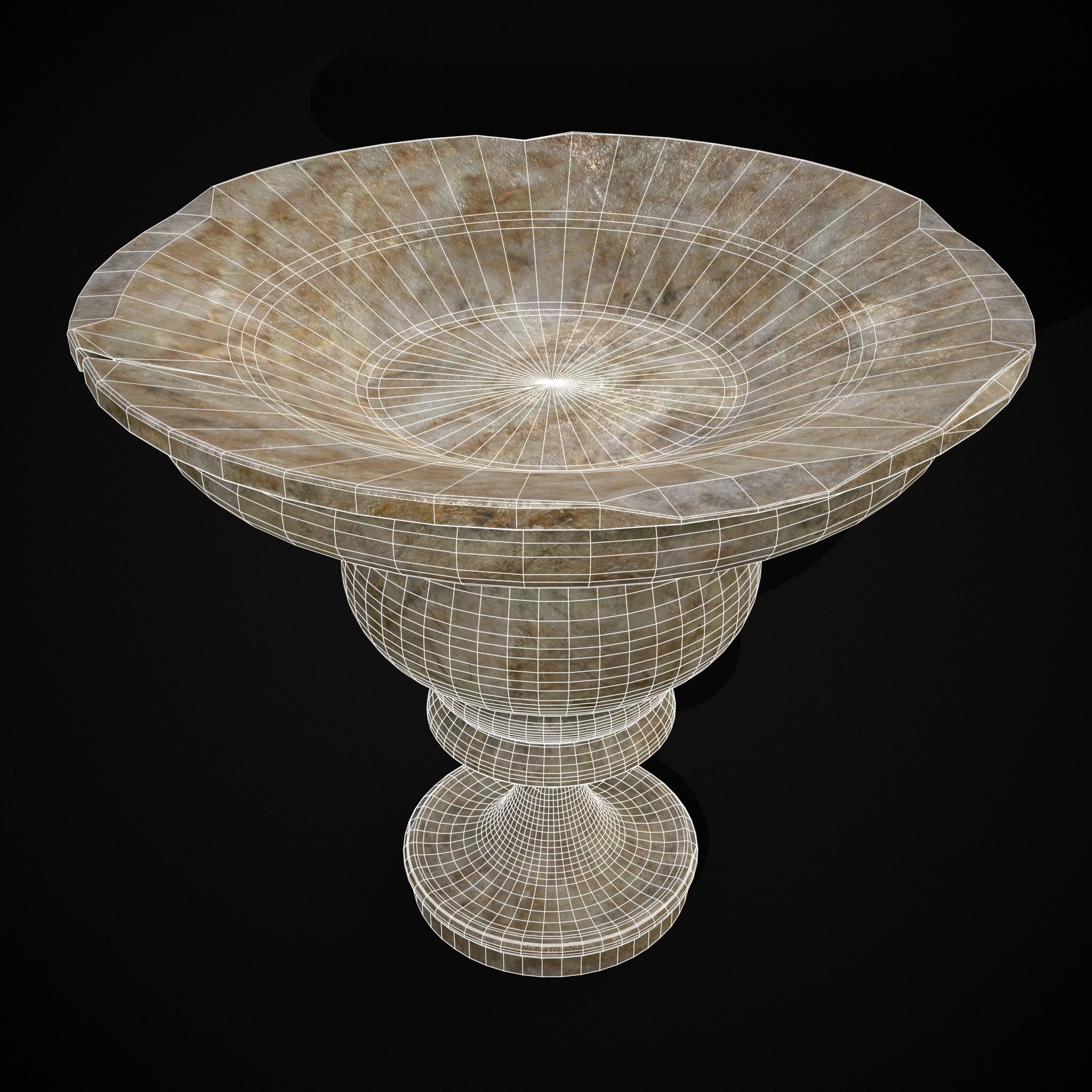 Garden Cracked Planter Low-poly 3D model_4