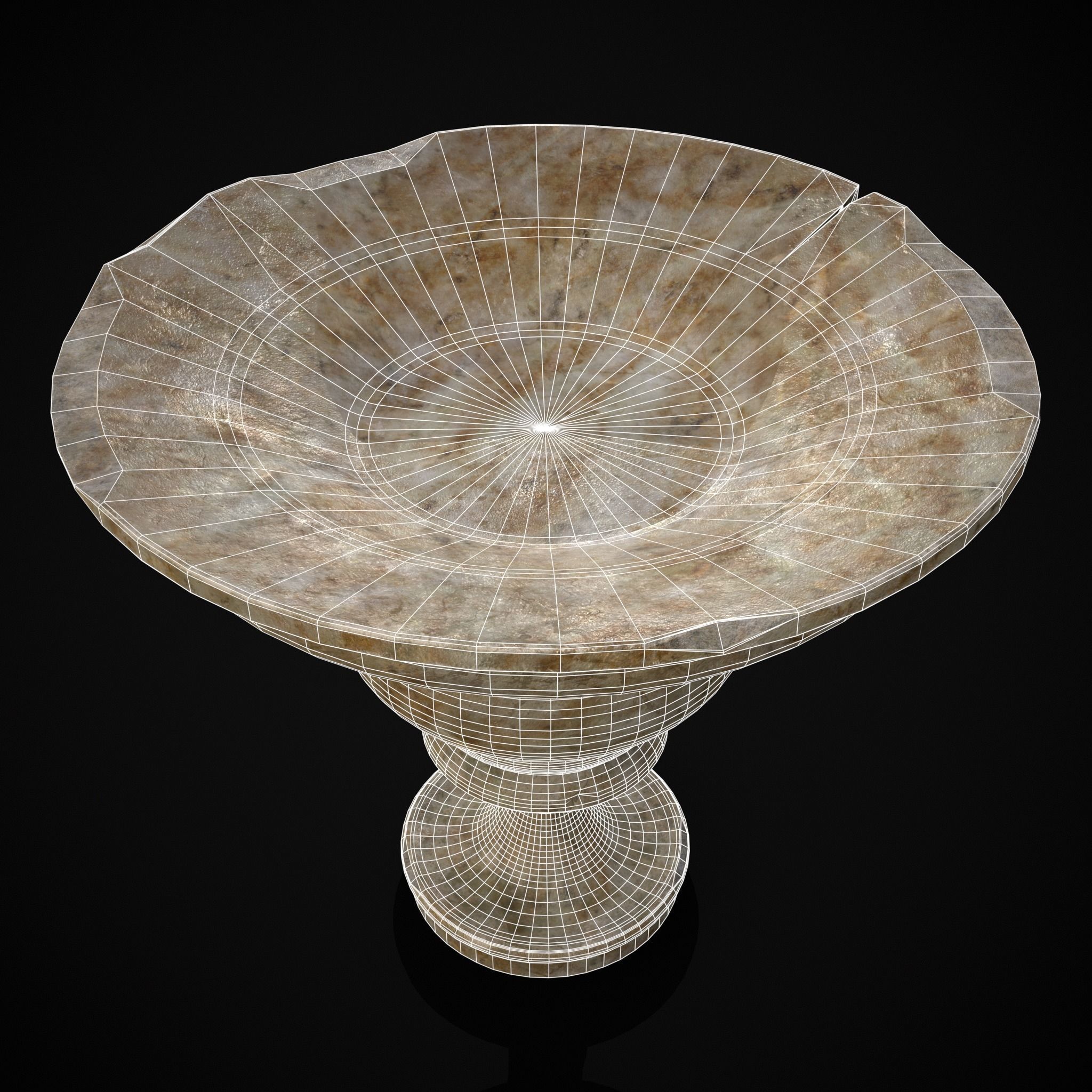 Garden Cracked Planter Low-poly 3D model_10