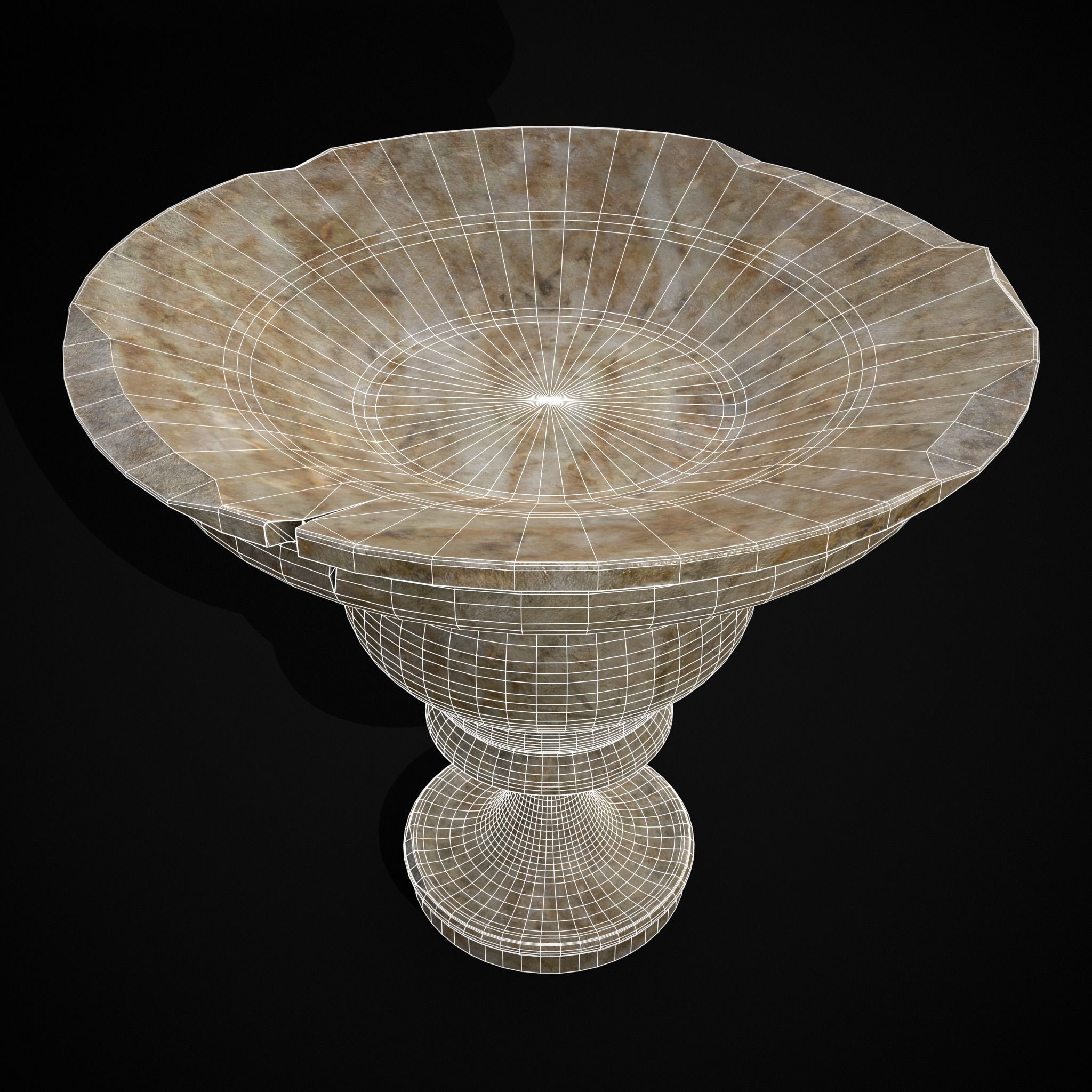 Garden Cracked Planter Low-poly 3D model_20