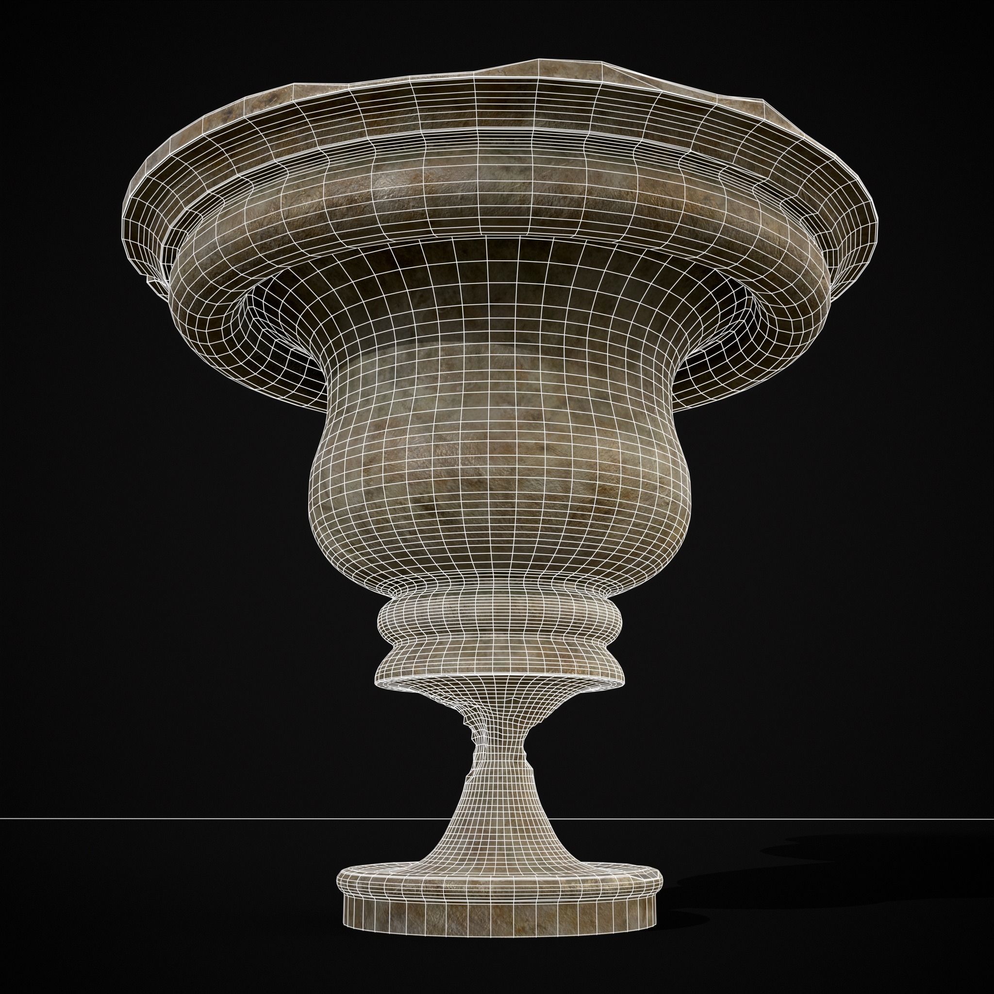 Garden Cracked Planter Low-poly 3D model_6