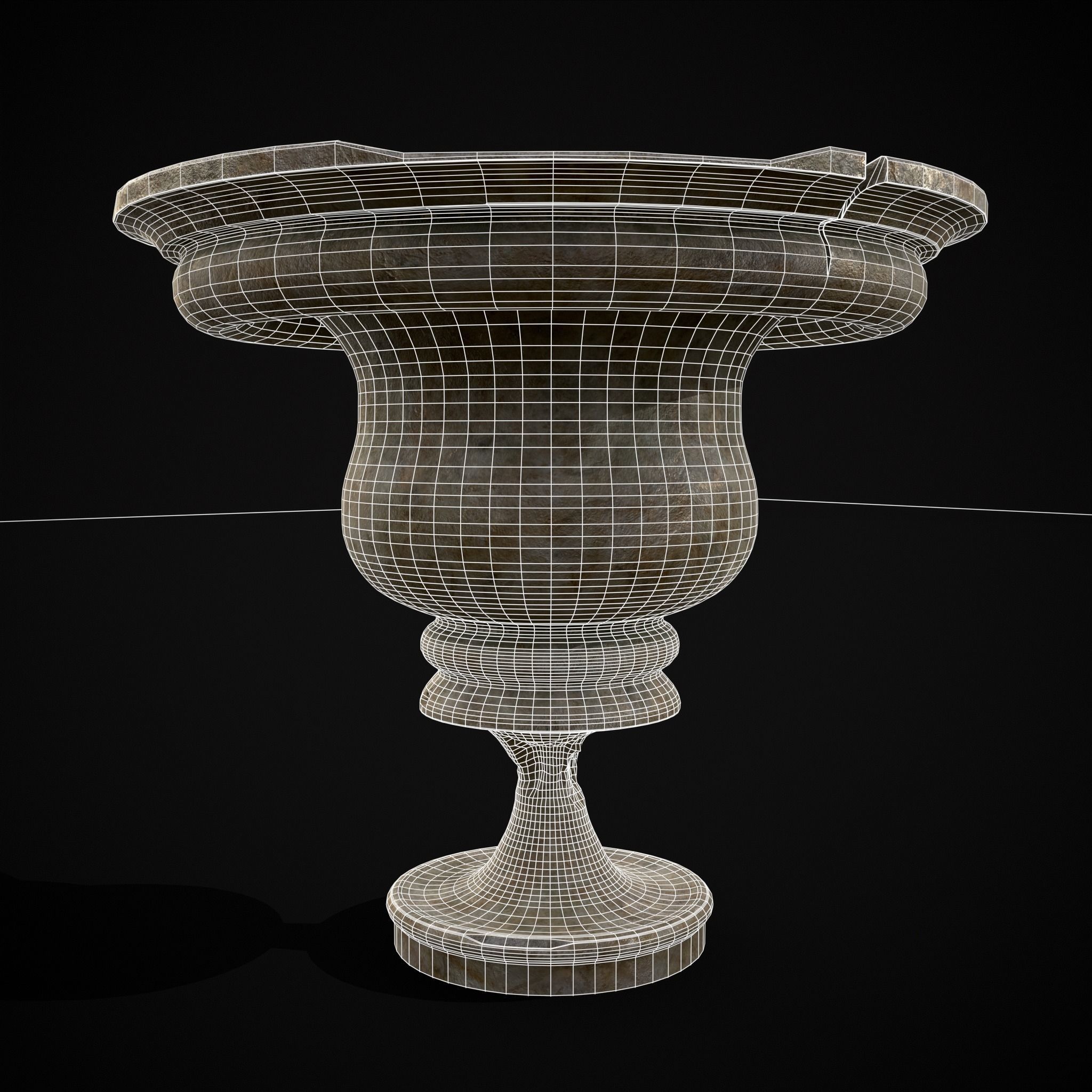 Garden Cracked Planter Low-poly 3D model_18