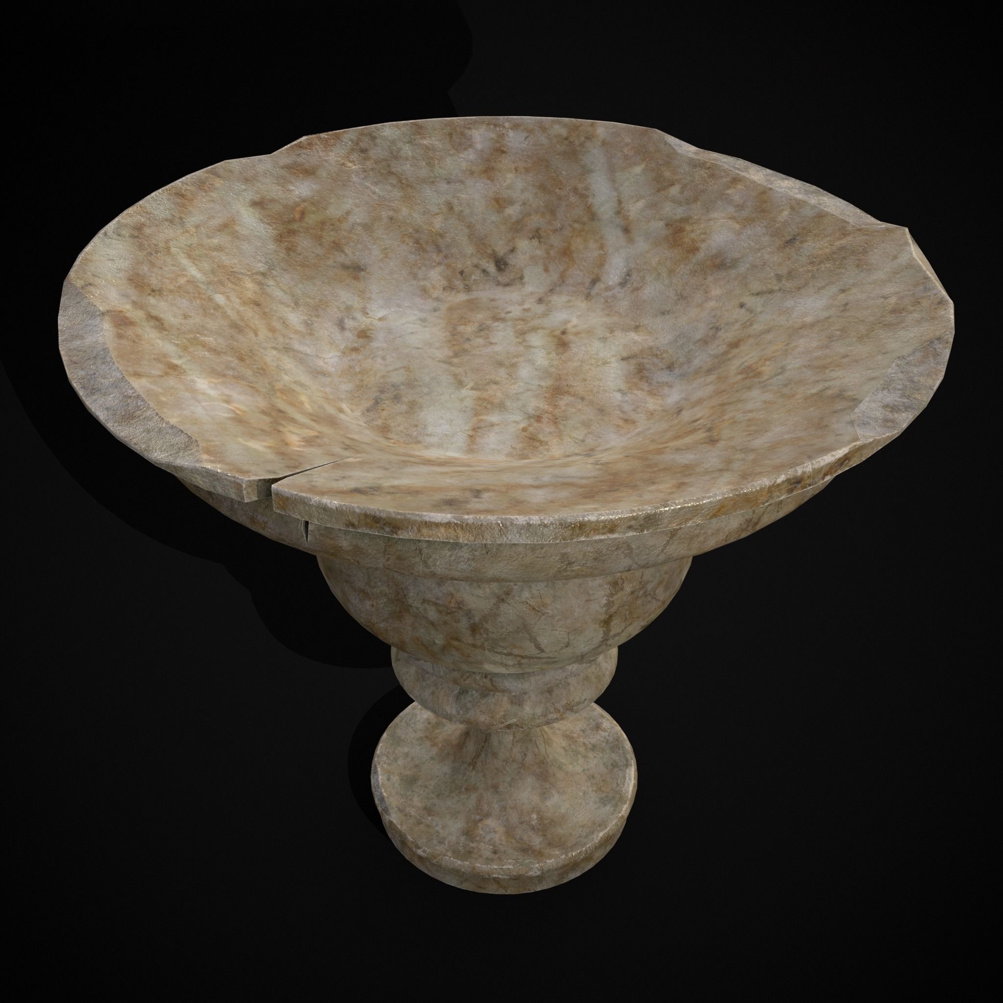 Garden Cracked Planter Low-poly 3D model_19