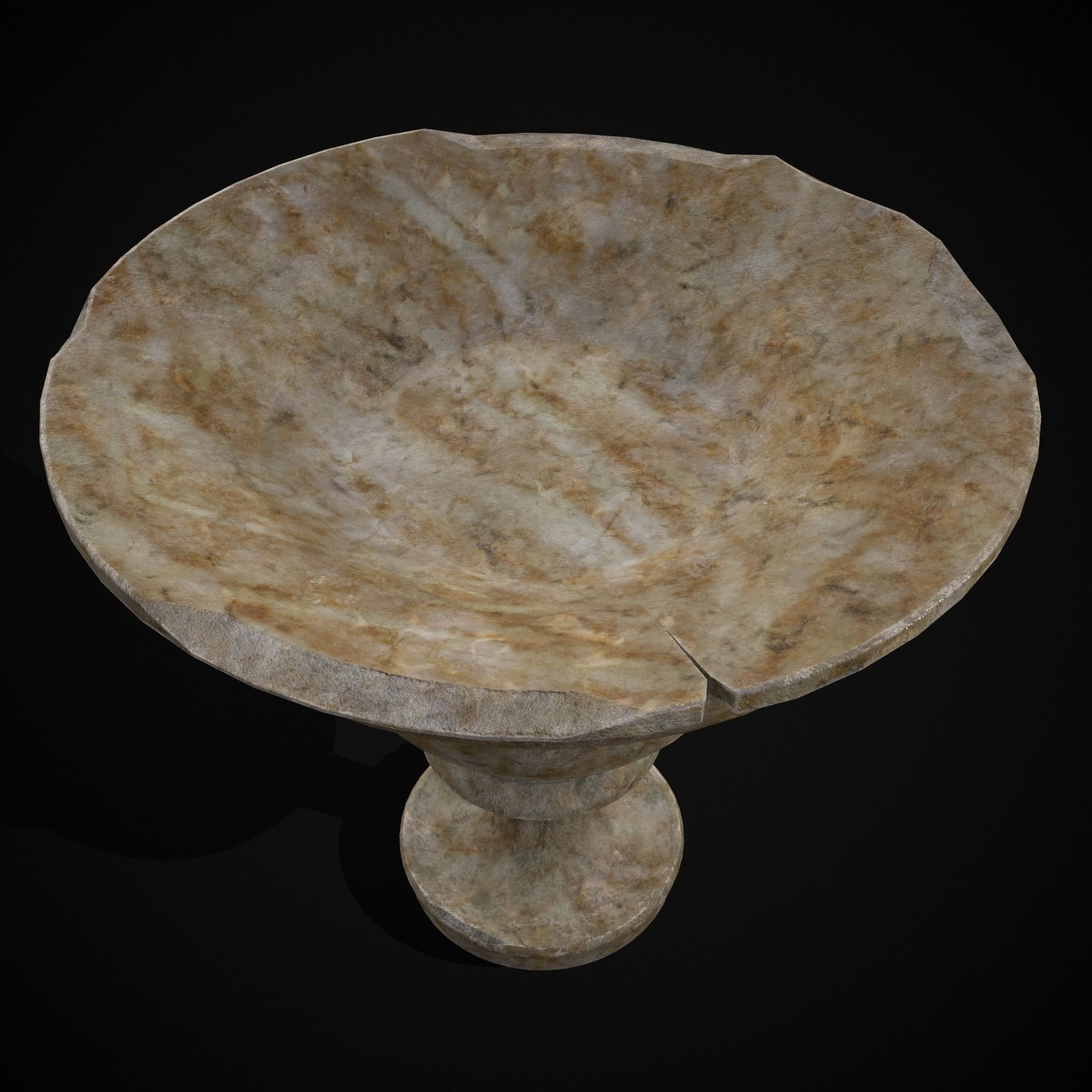 Garden Cracked Planter Low-poly 3D model_21