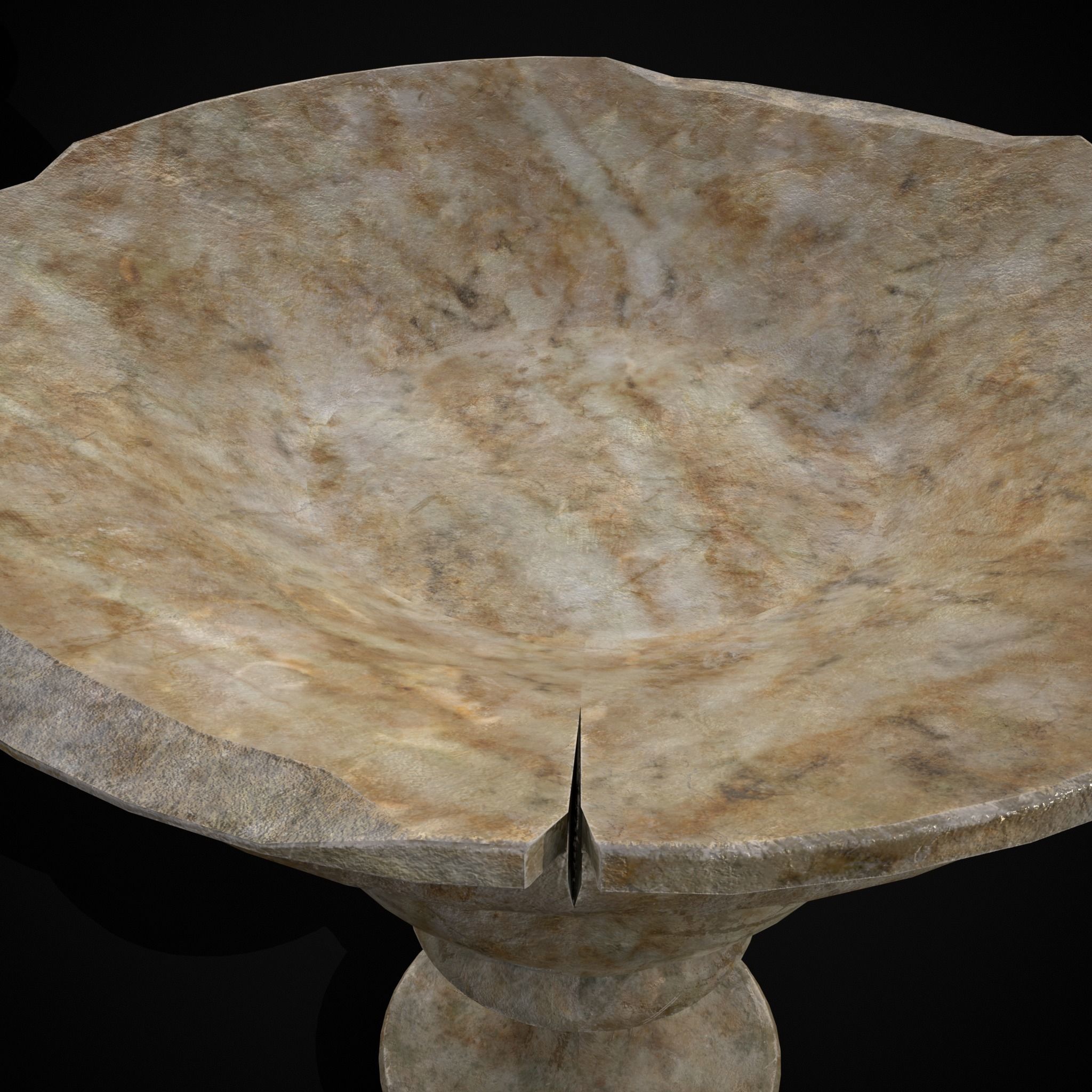 Garden Cracked Planter Low-poly 3D model_13