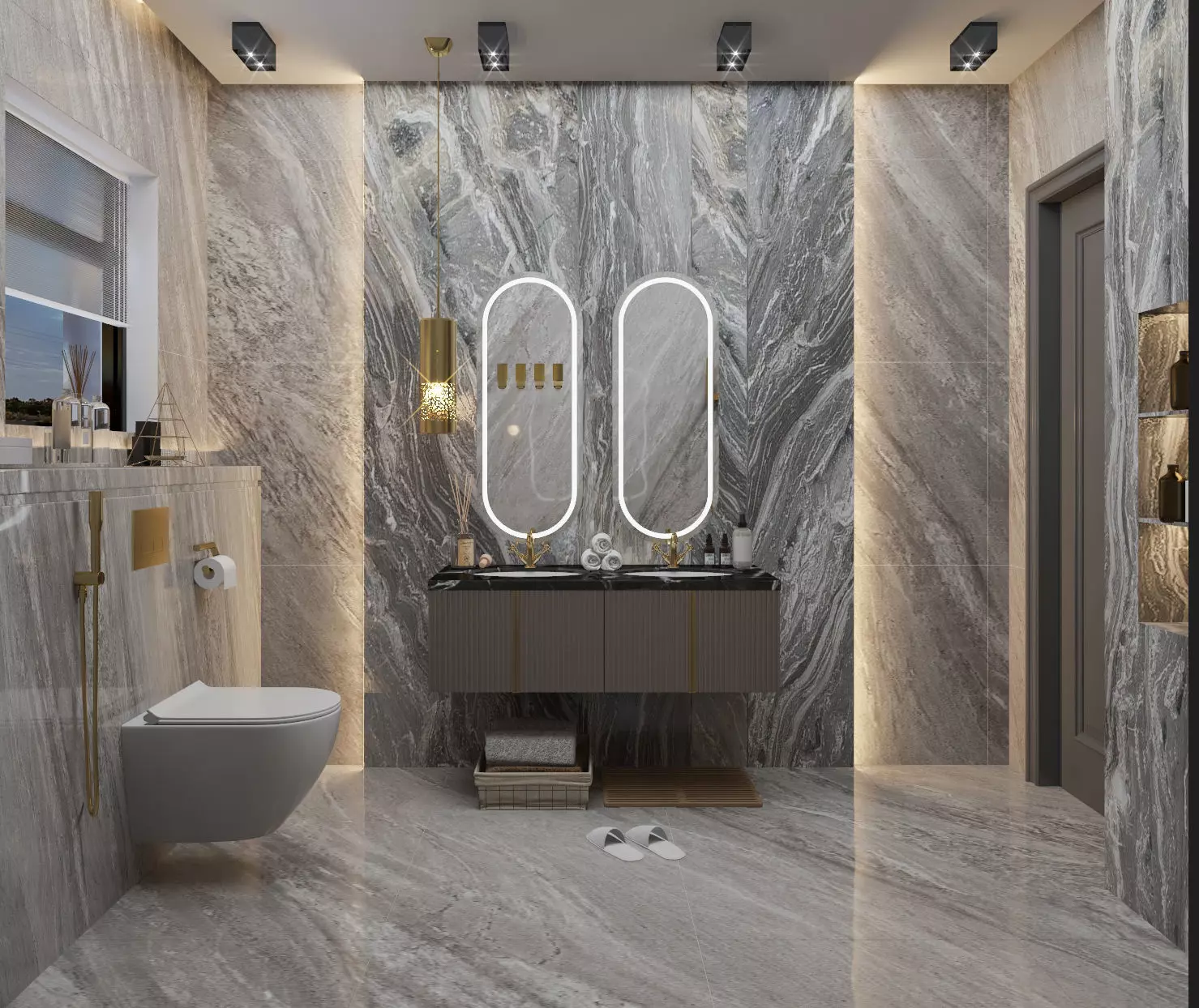 Modern Luxury Bathroom Interior Scene  3D model 3D model_0