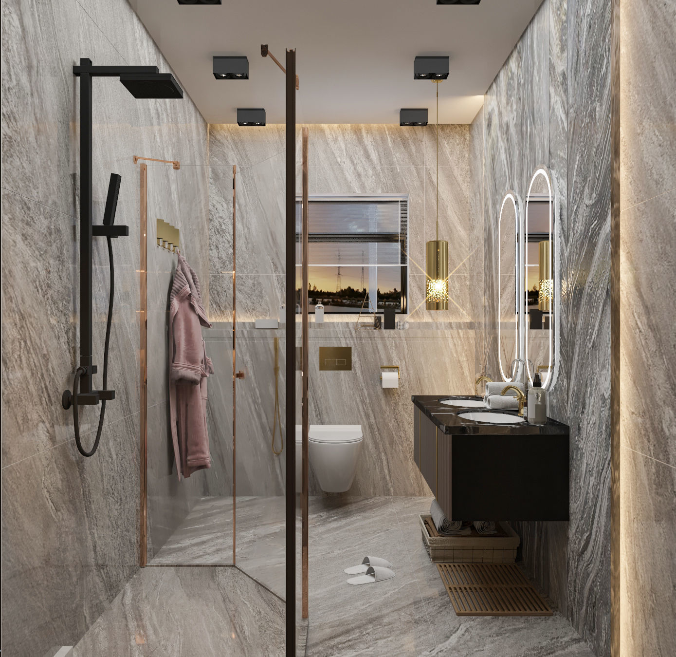 Modern Luxury Bathroom Interior Scene  3D model 3D model_1