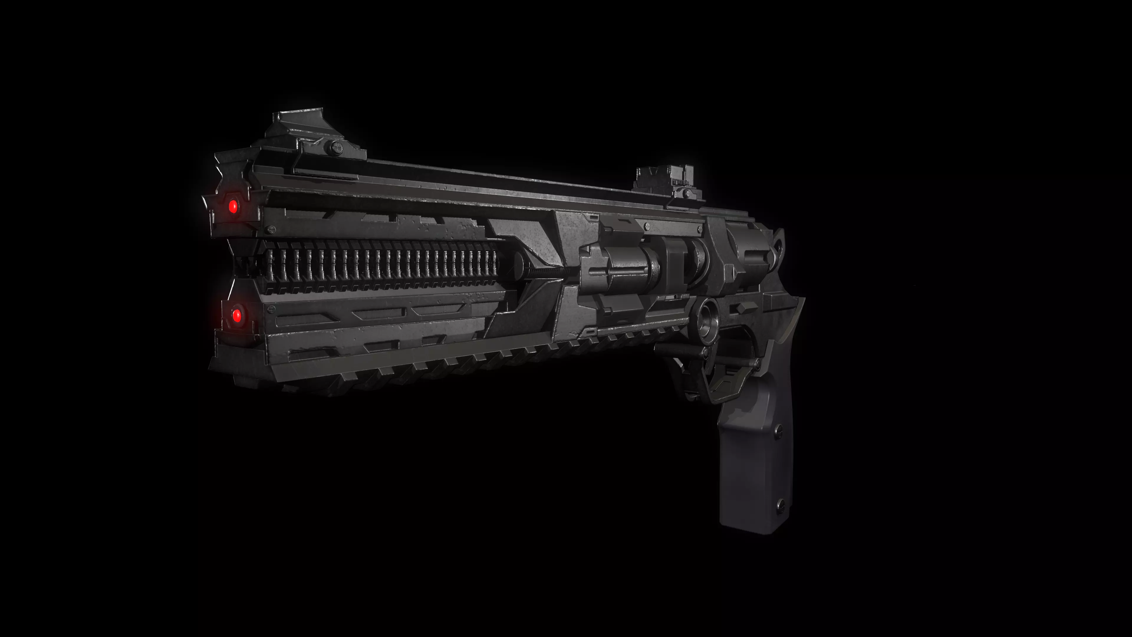 Future Gun  Low-poly 3D model_0