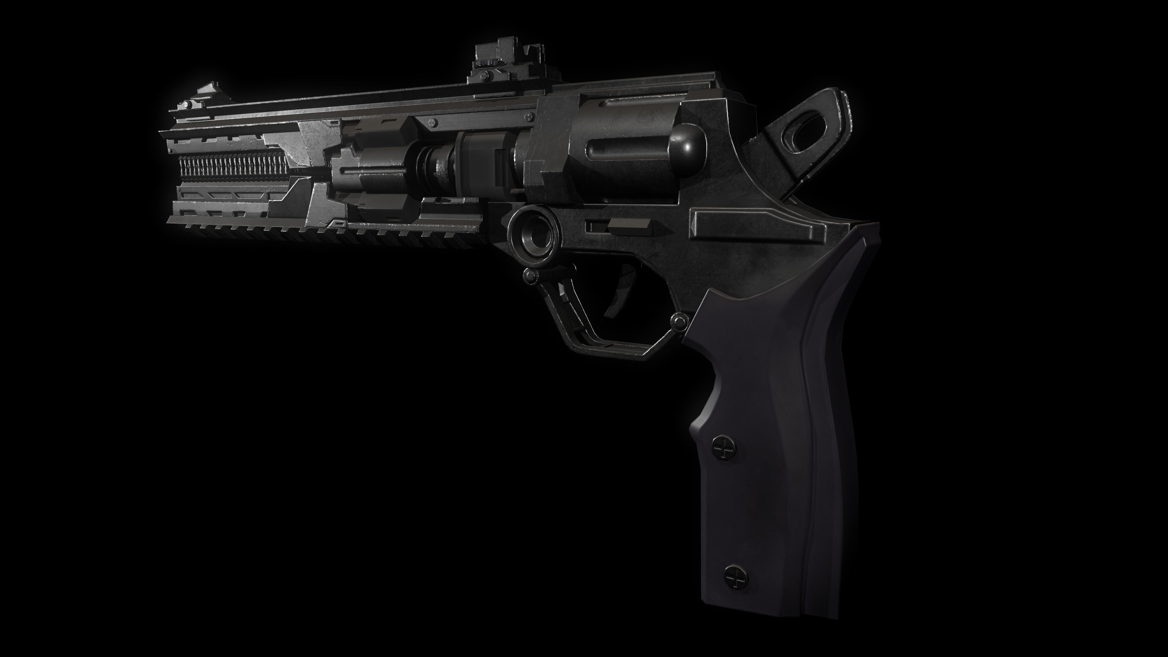 Future Gun  Low-poly 3D model_2