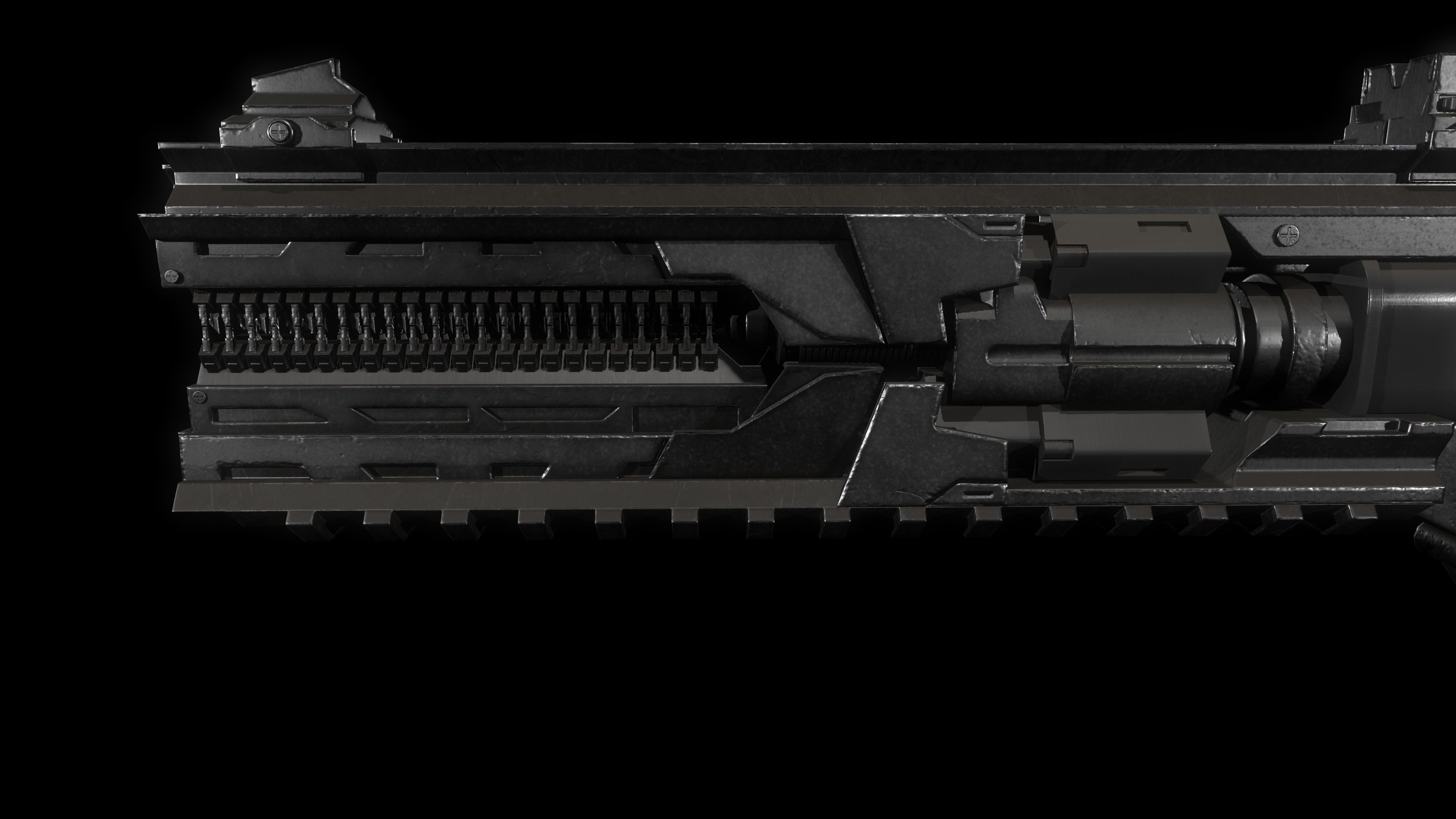 Future Gun  Low-poly 3D model_4