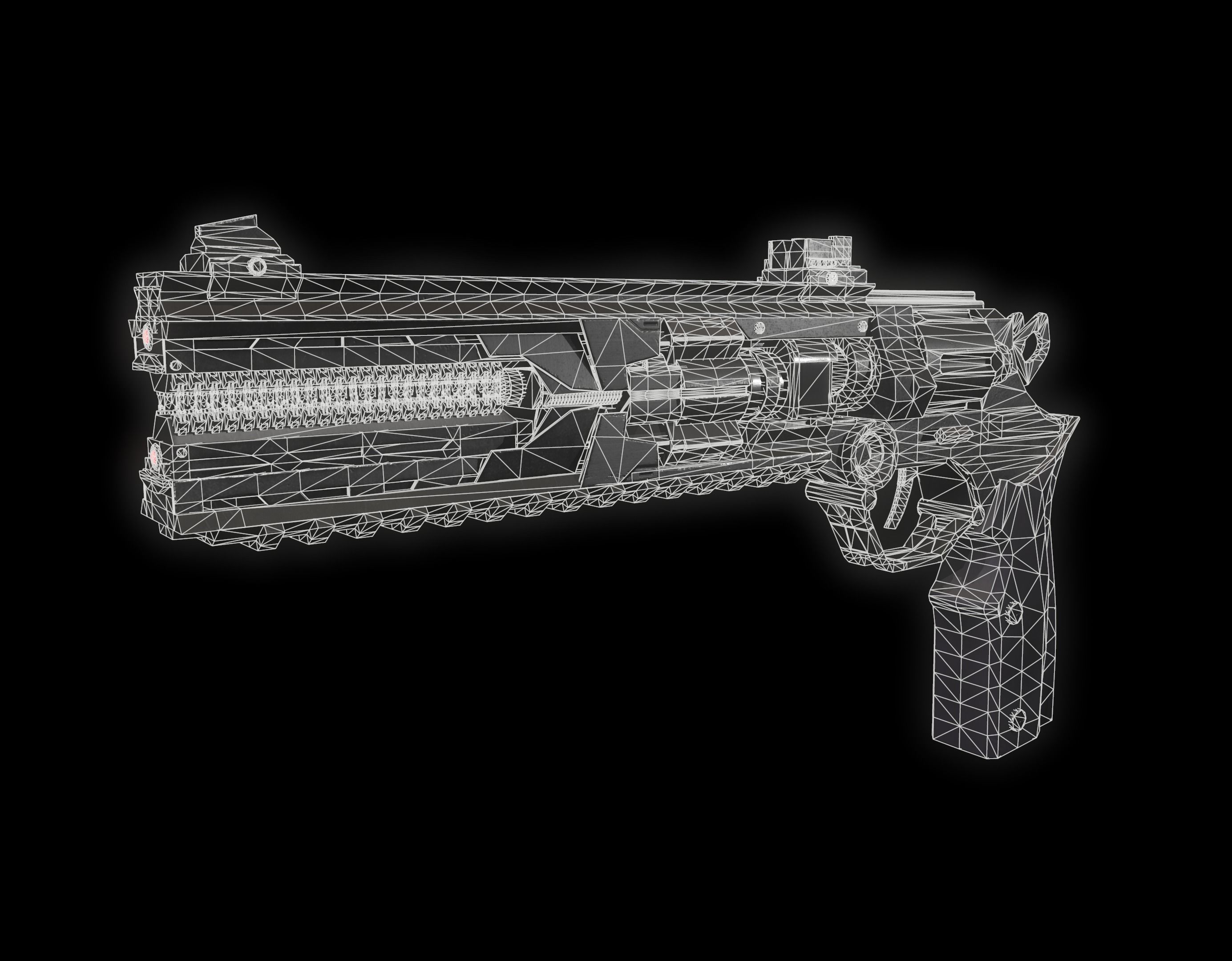 Future Gun  Low-poly 3D model_5