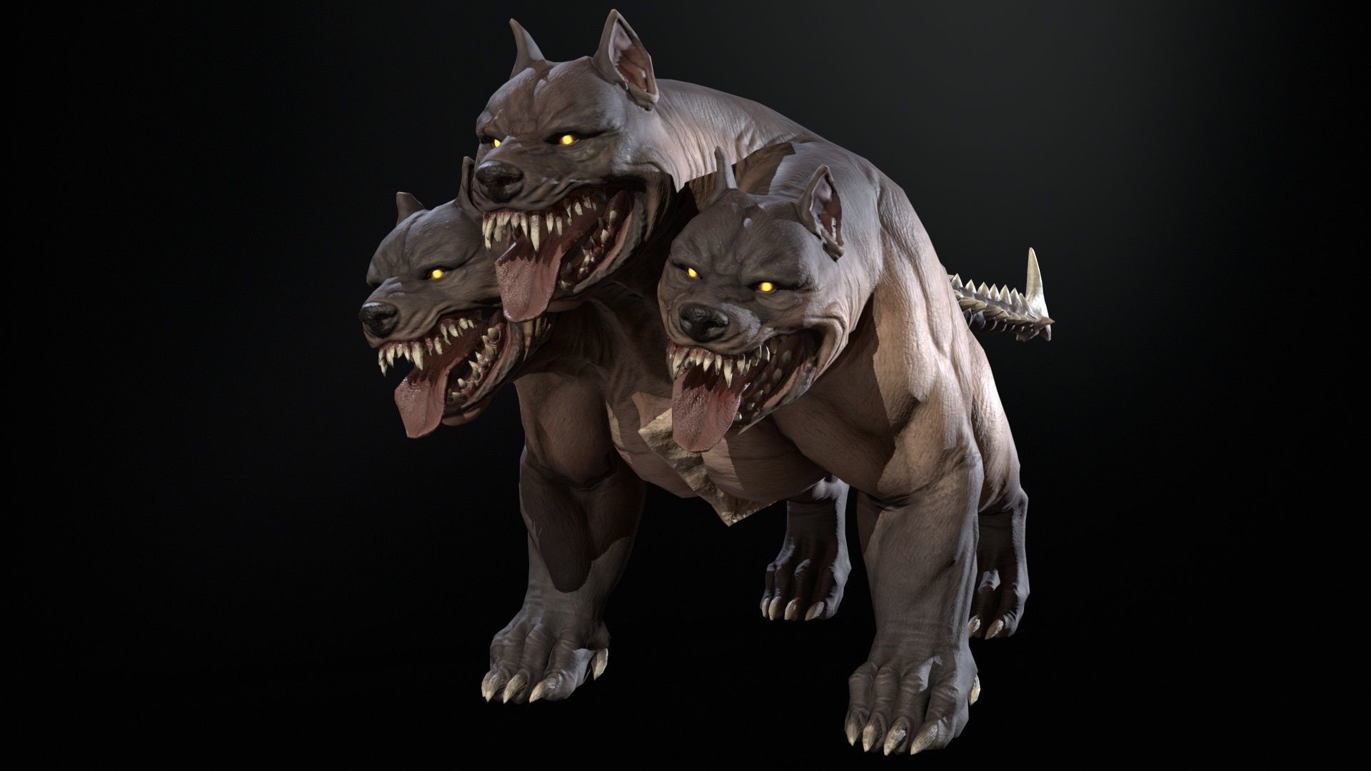 Cerberus Low-poly 3D model_7