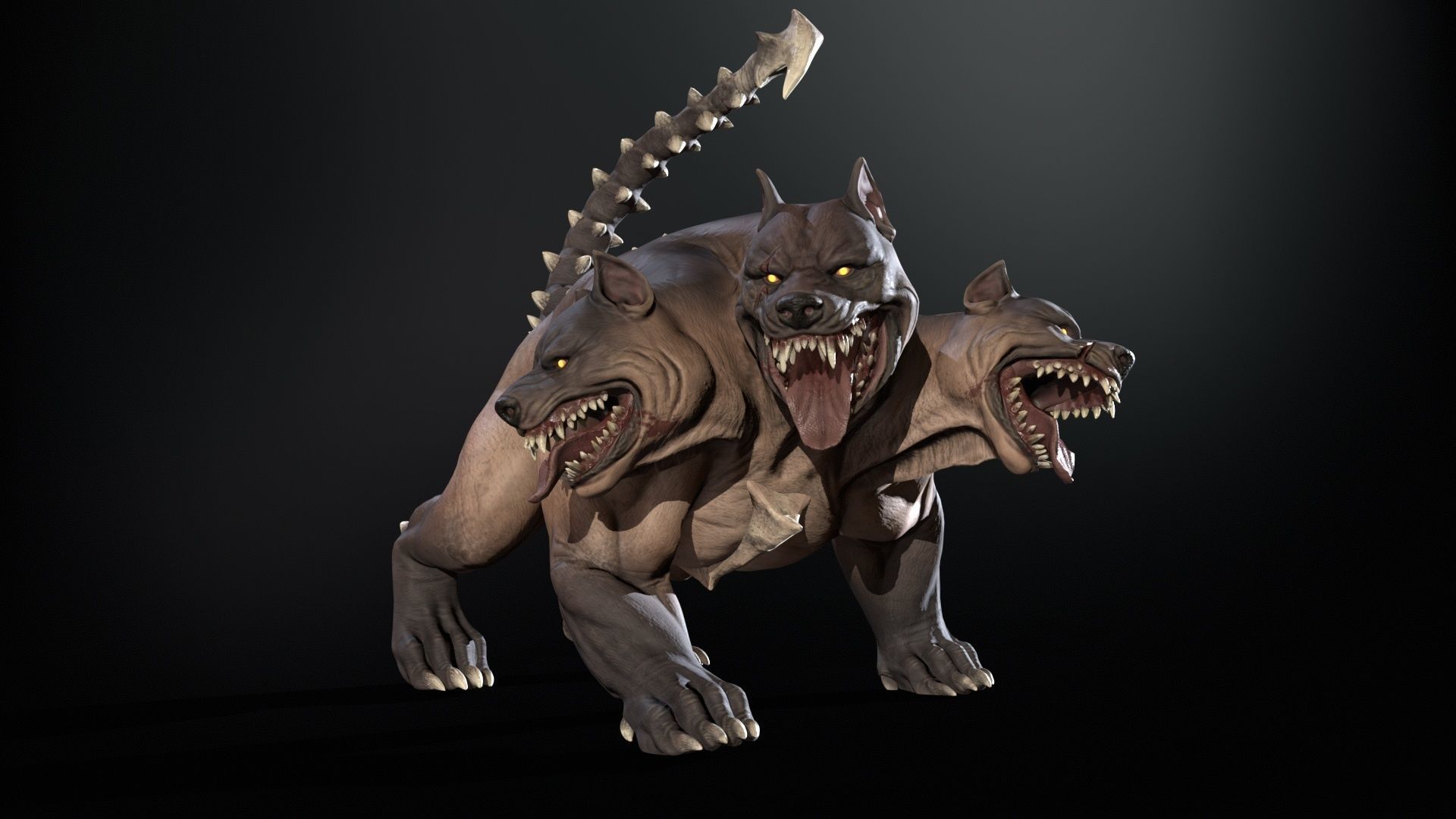 Cerberus Low-poly 3D model_31
