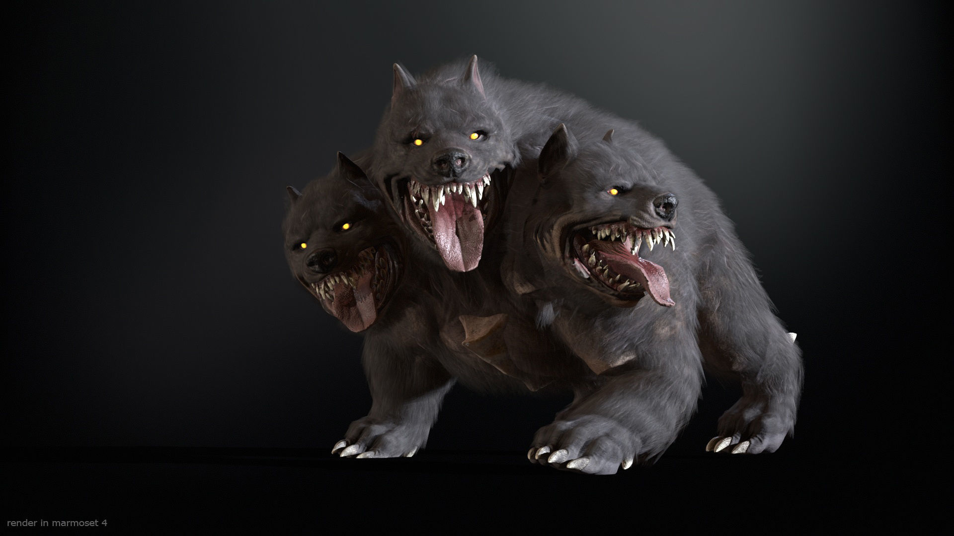 Cerberus Low-poly 3D model_4
