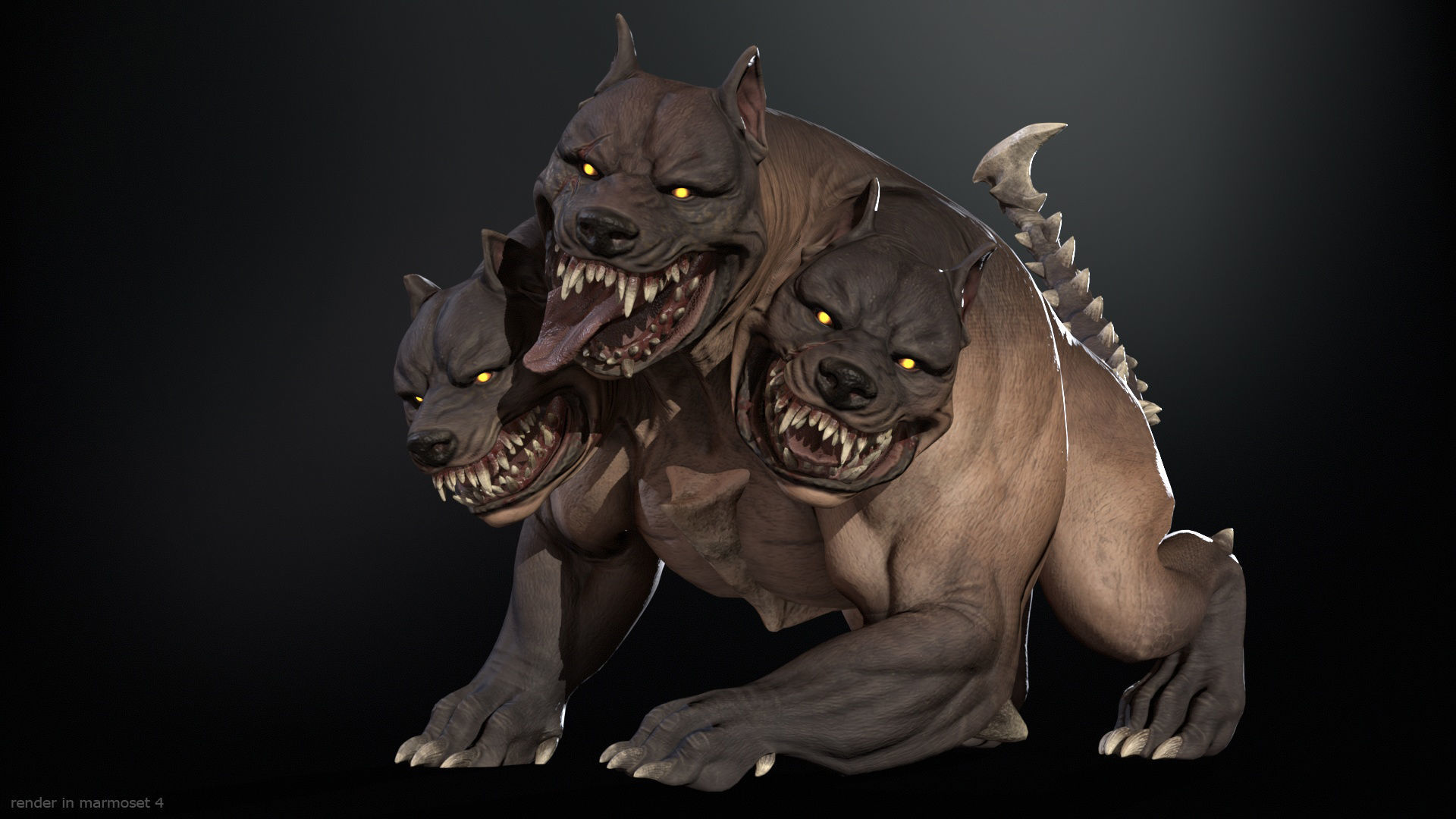 Cerberus Low-poly 3D model_5