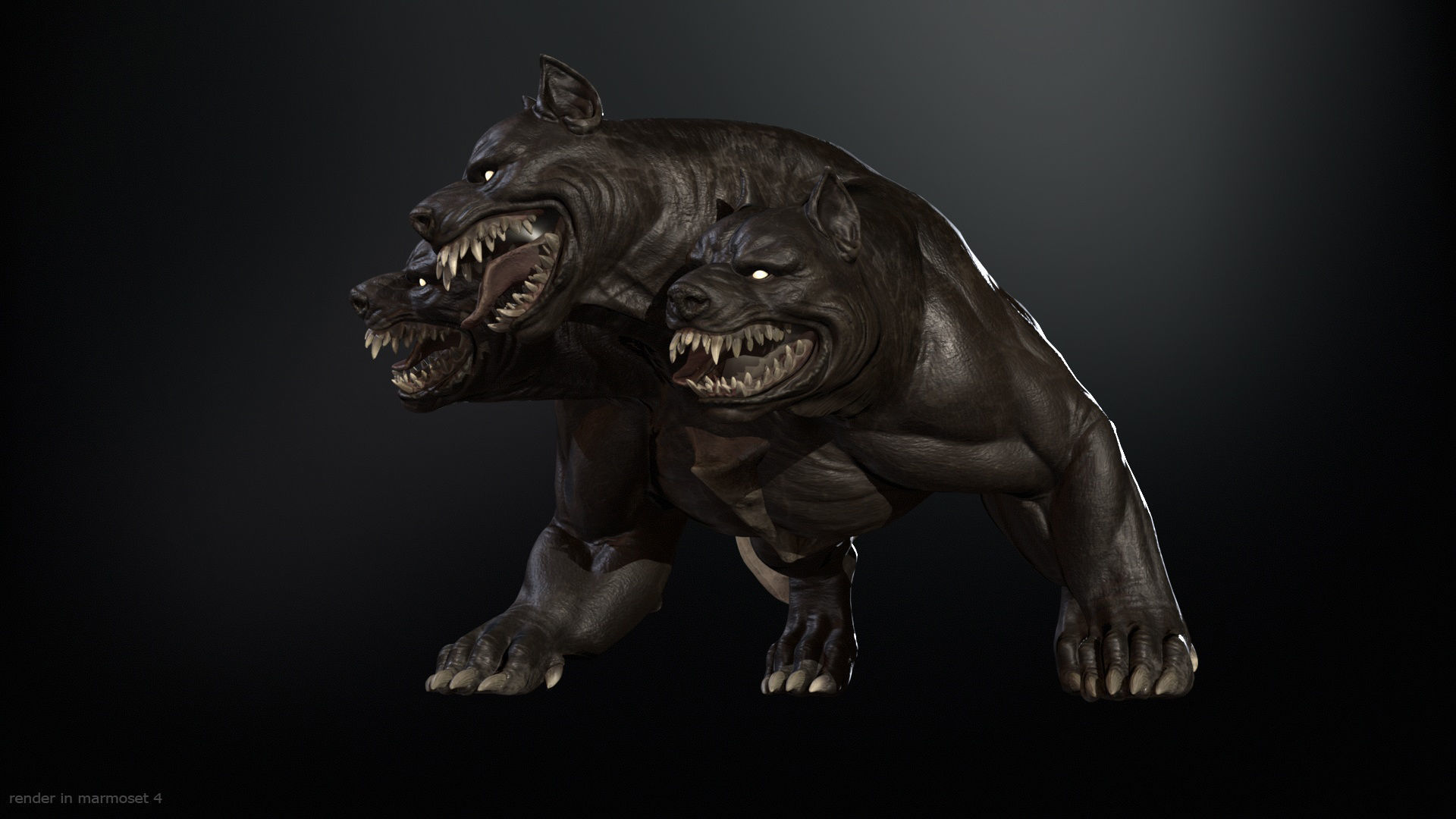 Cerberus Low-poly 3D model_3