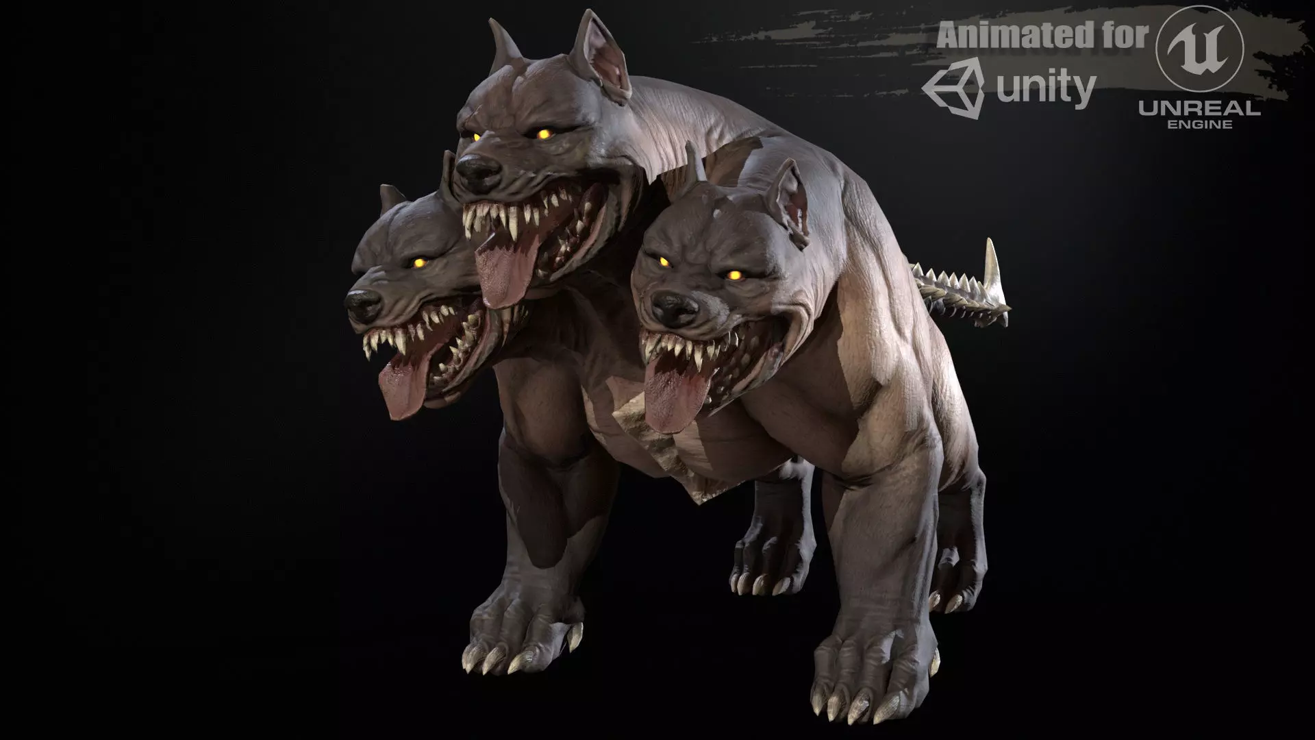 Cerberus Low-poly 3D model_0