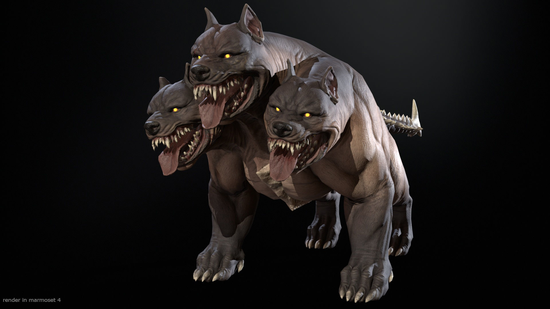 Cerberus Low-poly 3D model_2