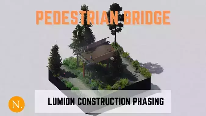 Pedestrian Bridge Construction Phasing Lumion12 premiere 3D model