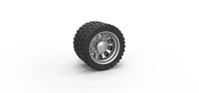 Rear semi wheel for pickup V22 Scale 1 to 25