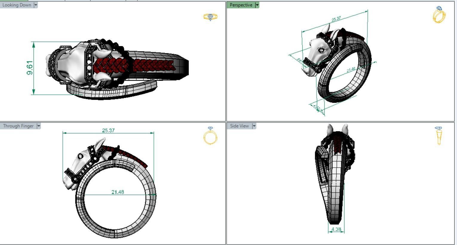 HORSE RING-ANILLO CABALLO 3D print model_8