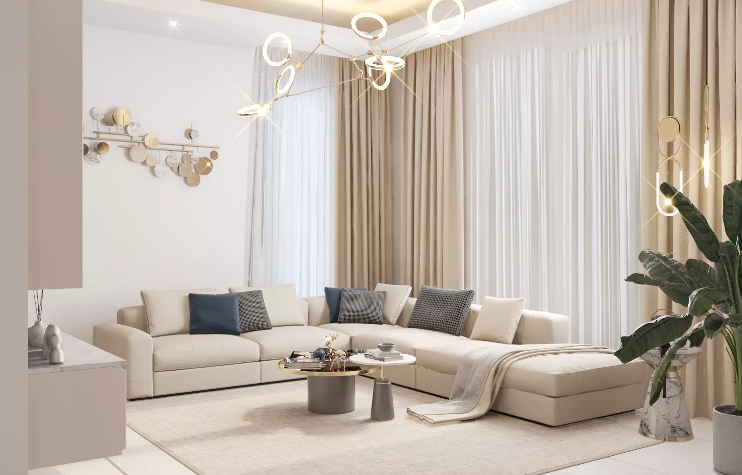 Modern Living Room 3D model Low-poly 3D model