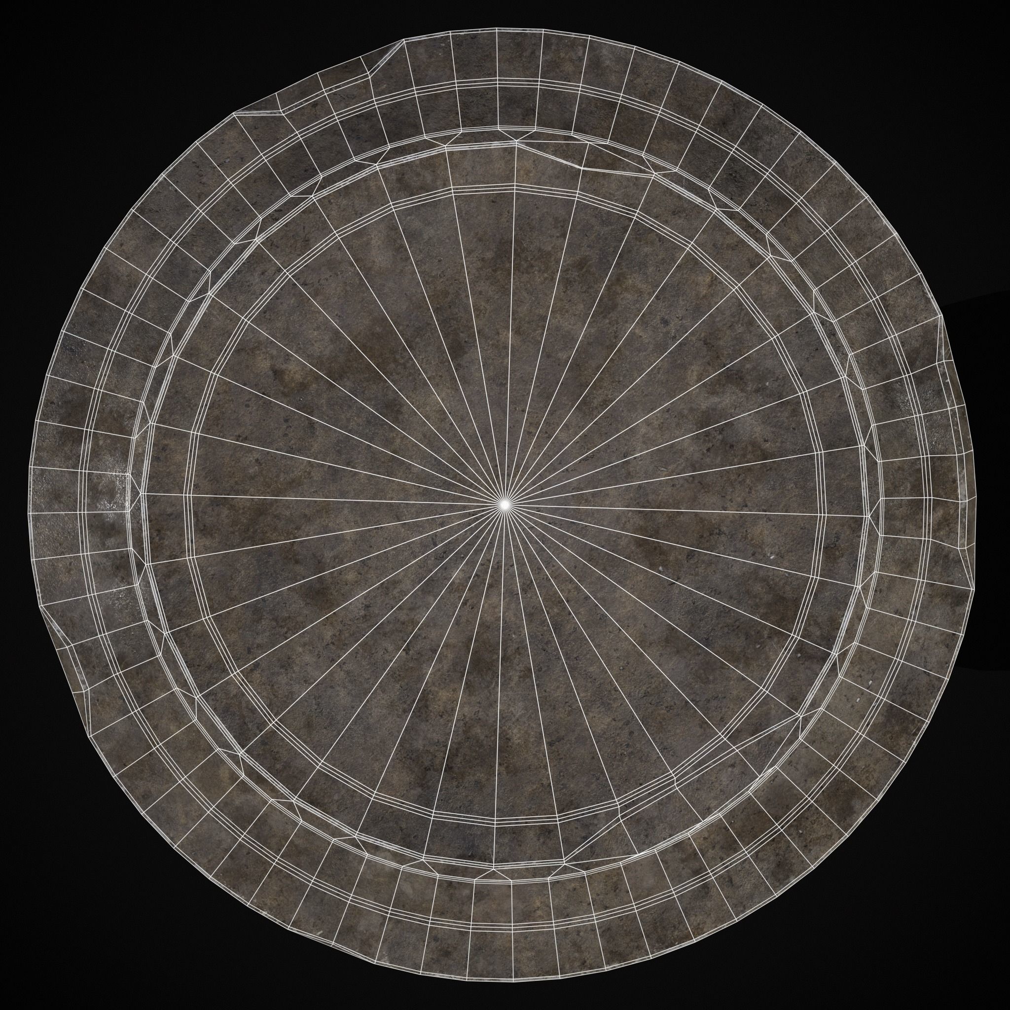 Garden Floral Round Pedestal Low-poly 3D model_16