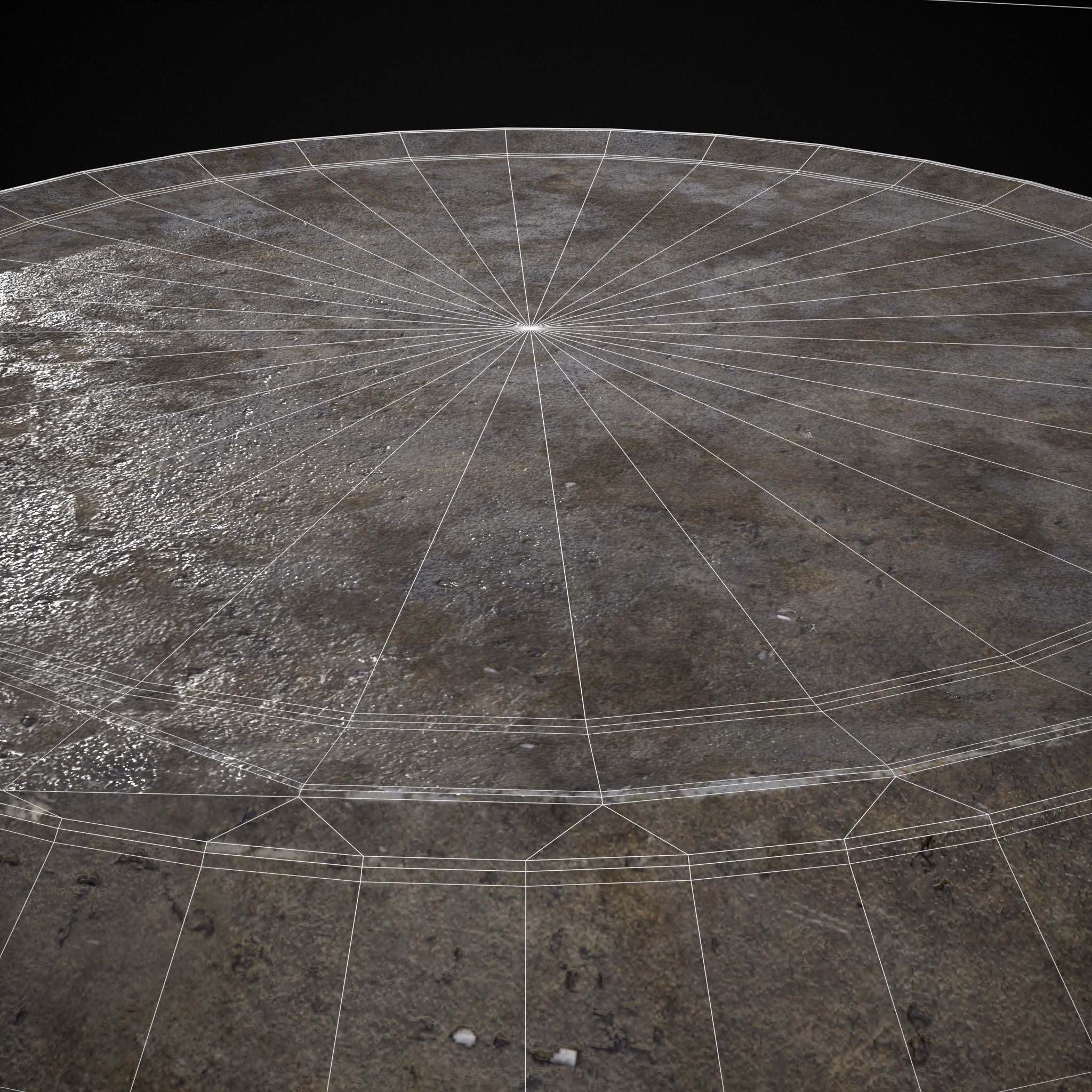 Garden Floral Round Pedestal Low-poly 3D model_18