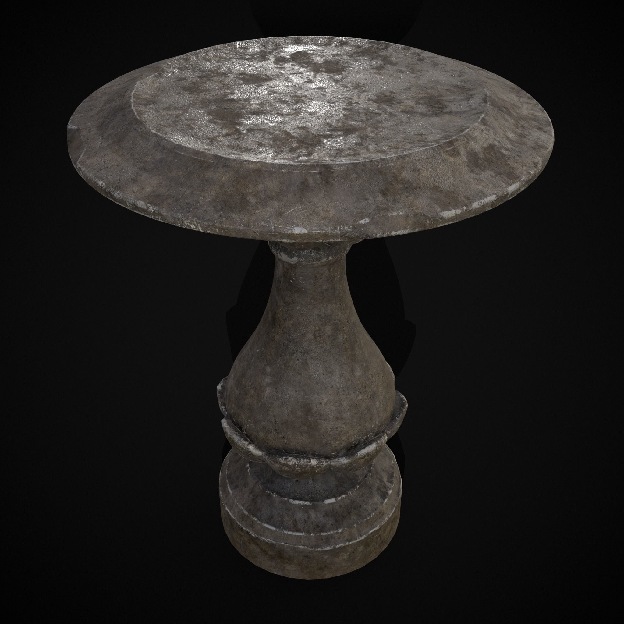 Garden Floral Round Pedestal Low-poly 3D model_3