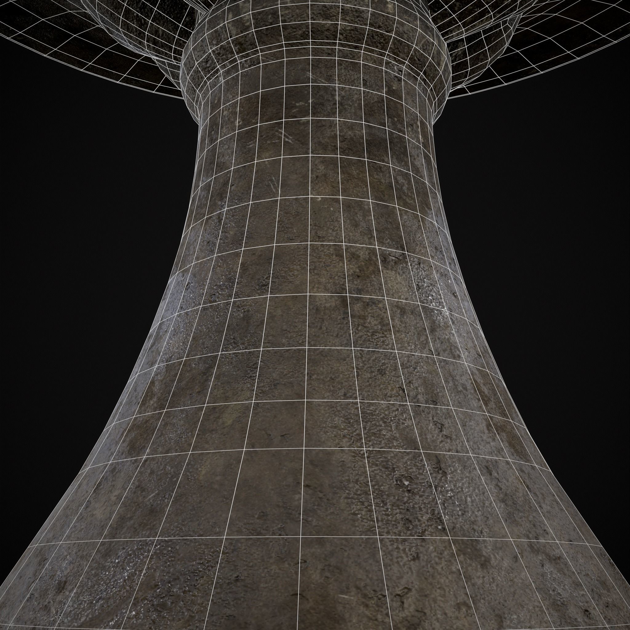 Garden Floral Round Pedestal Low-poly 3D model_10