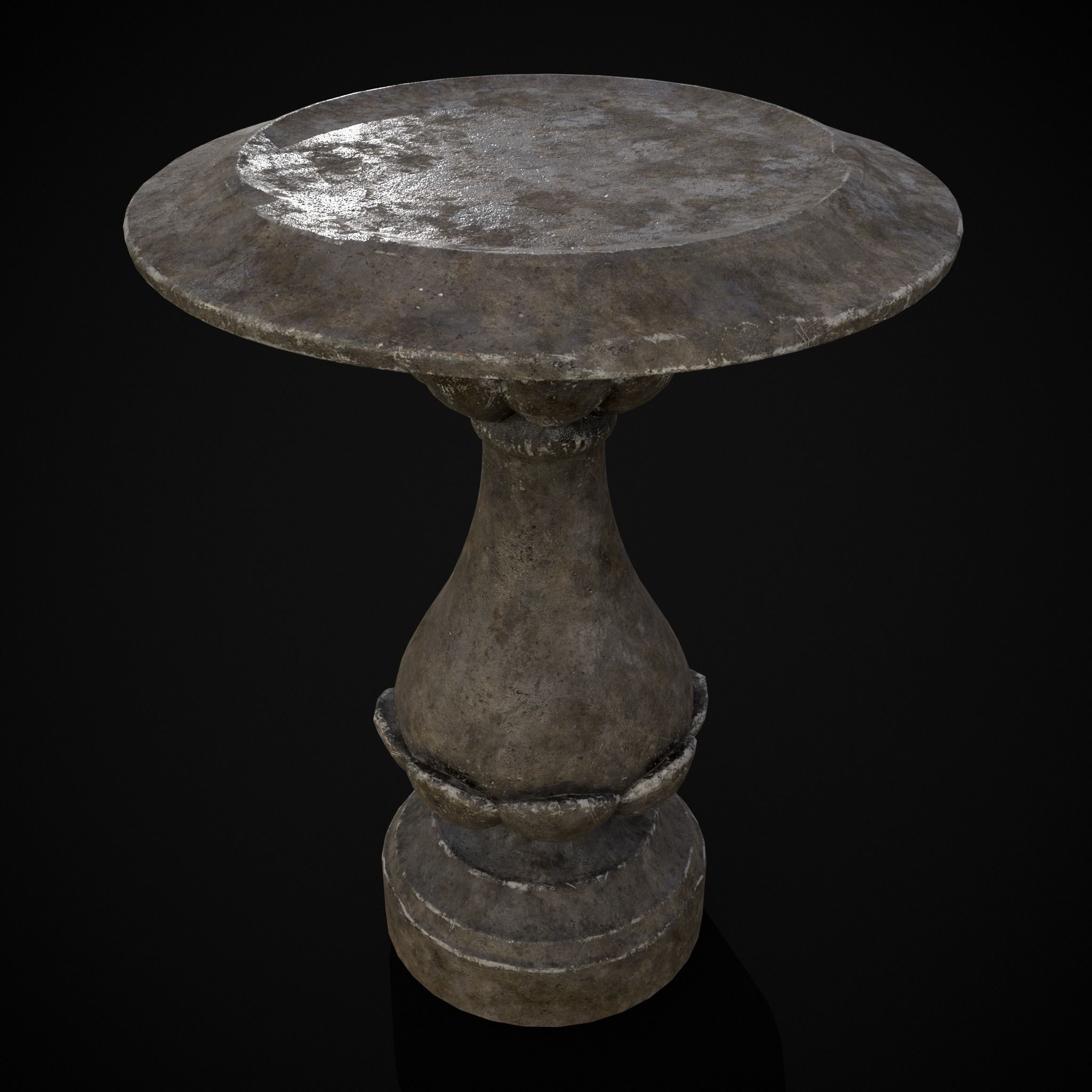 Garden Floral Round Pedestal Low-poly 3D model_19