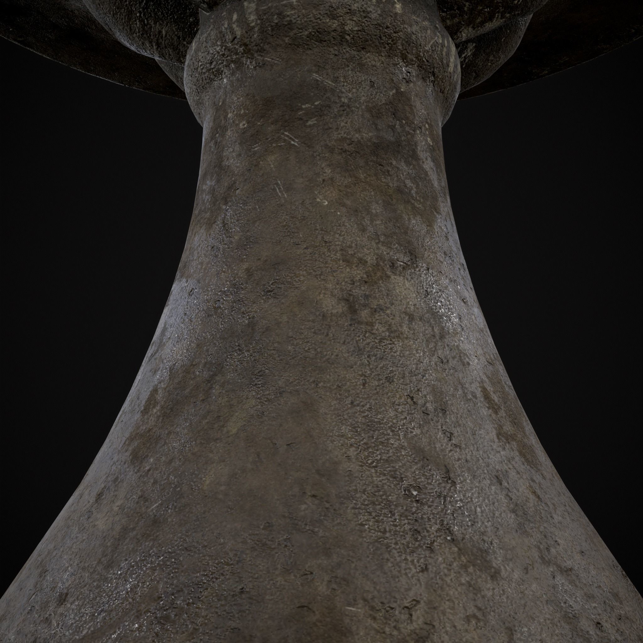 Garden Floral Round Pedestal Low-poly 3D model_9