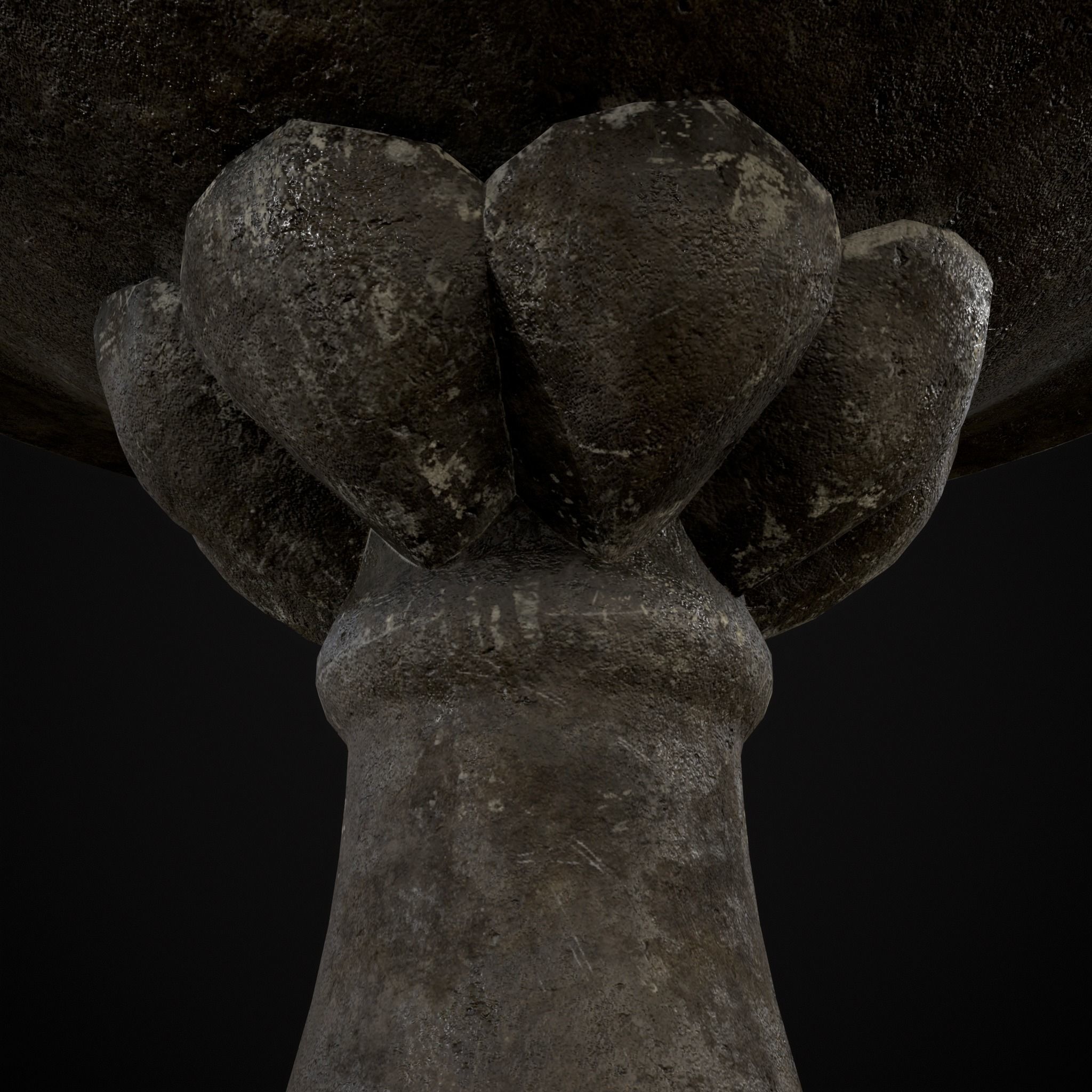 Garden Floral Round Pedestal Low-poly 3D model_7