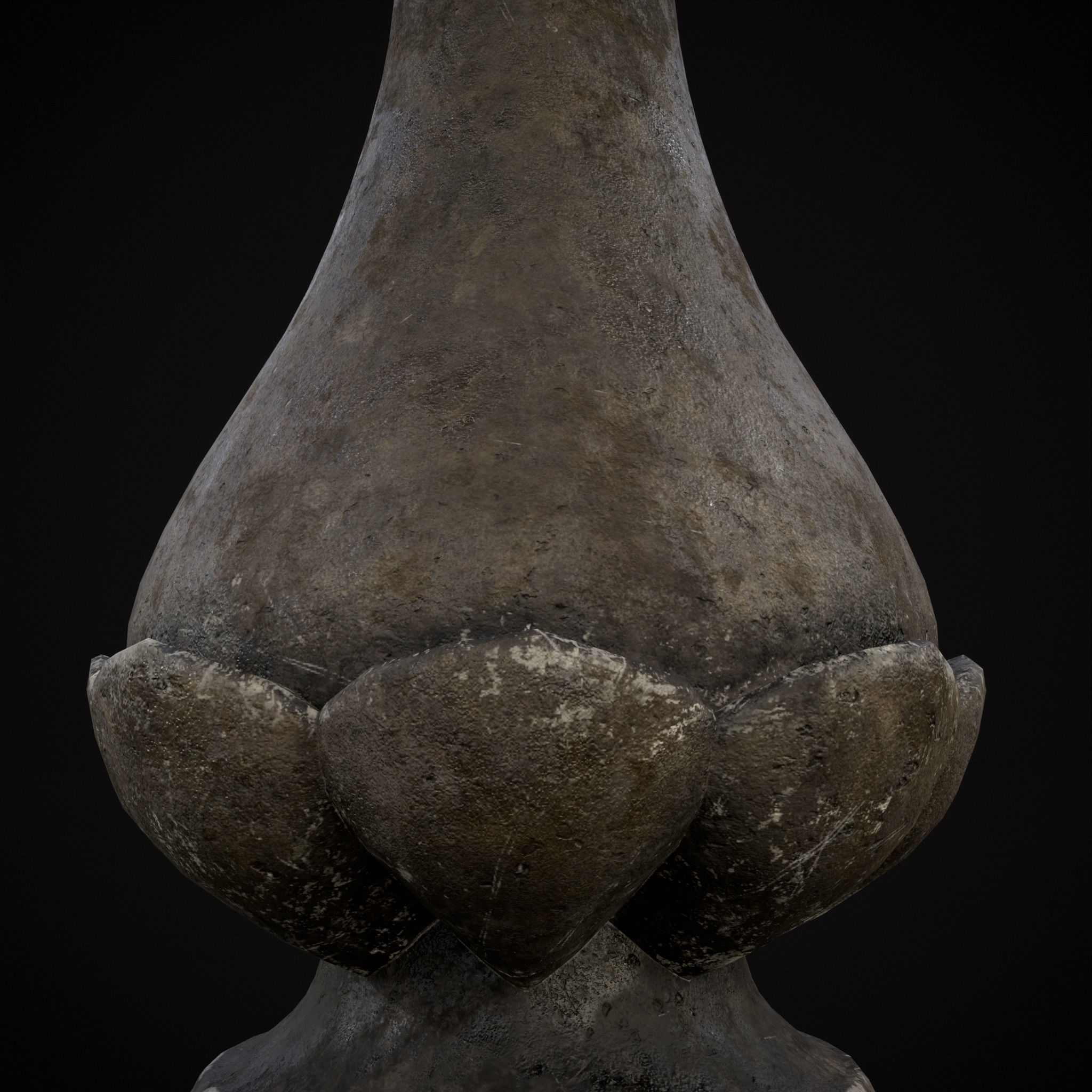 Garden Floral Round Pedestal Low-poly 3D model_11